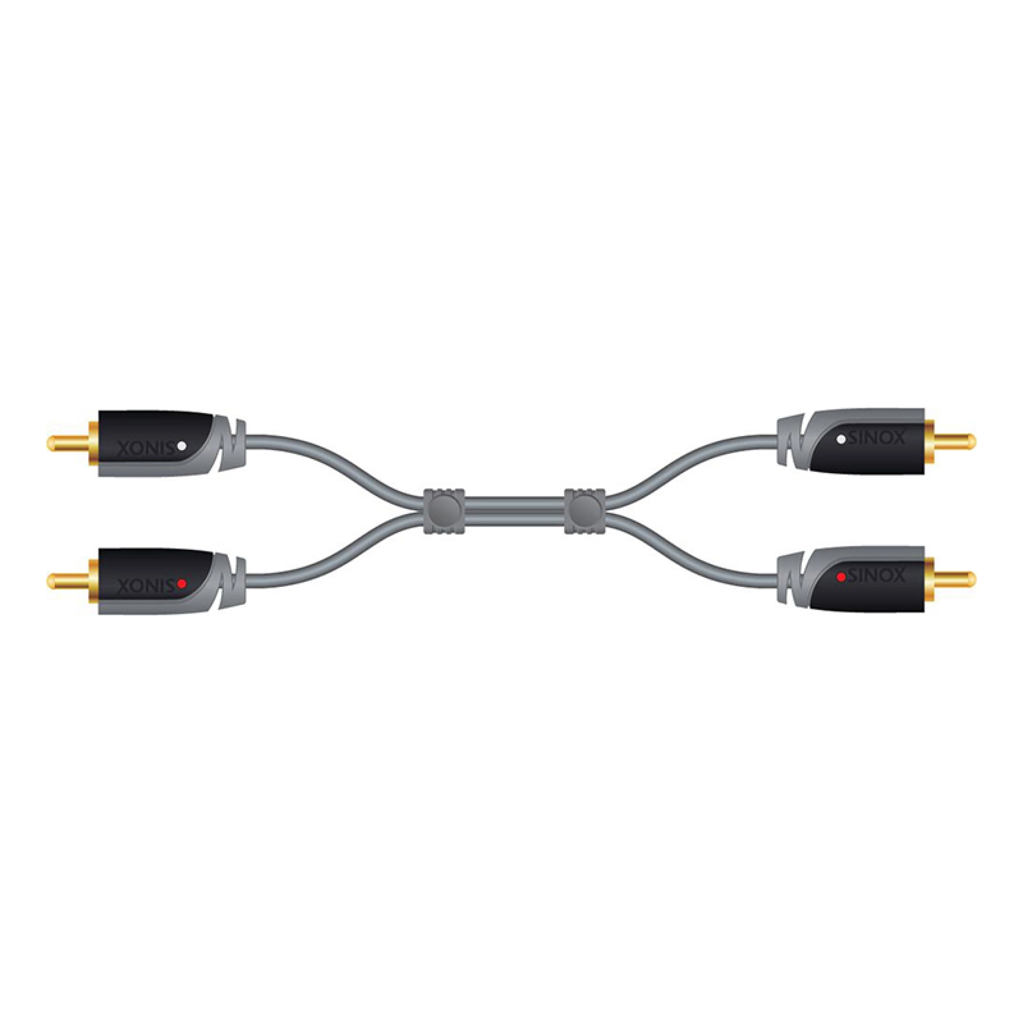 Sinox Phono cable. 10m. Grey/black