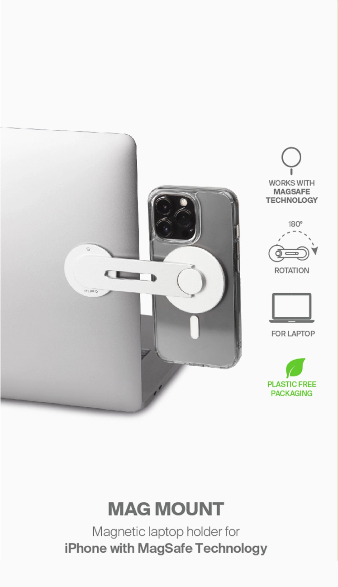 PURO magnetisk holder Mag Mount for PC og iPhone