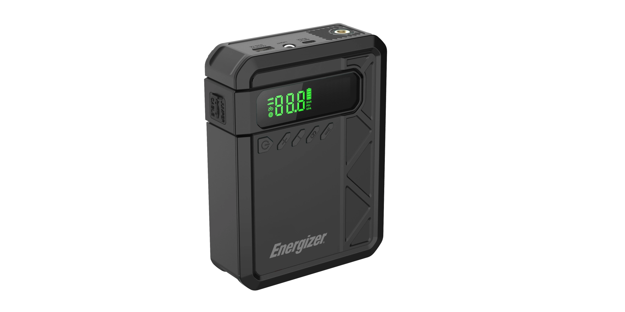 Energizer dekkpumpe og starthjelp. Svart