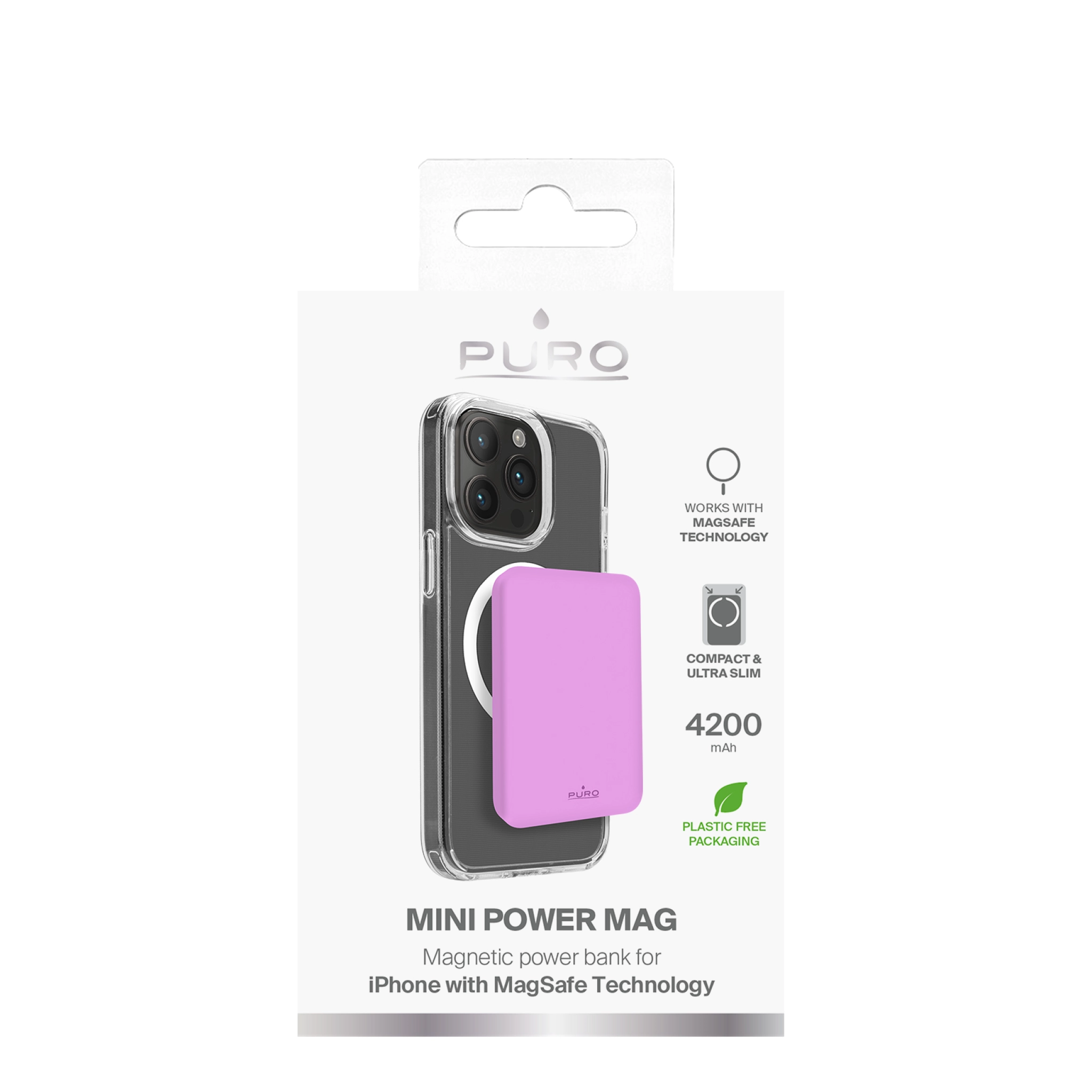 PURO Power Bank Wireless "Mini Power Mag" 4200 mAh for iPhone