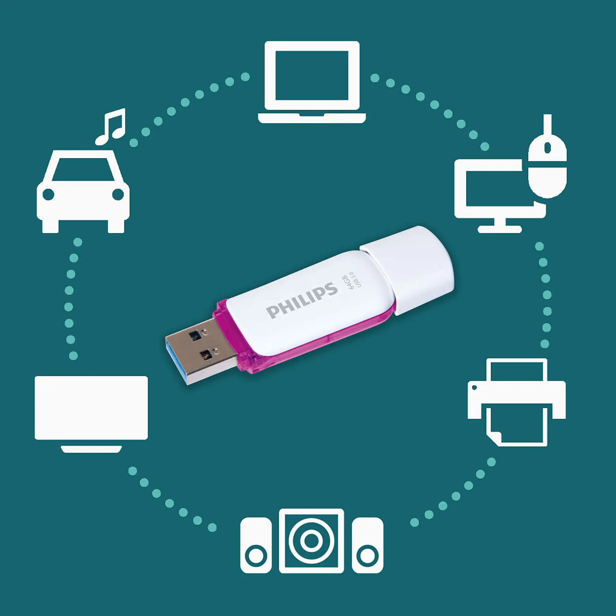 Philips Flash Drive. 64GB. Snow edition 3.0