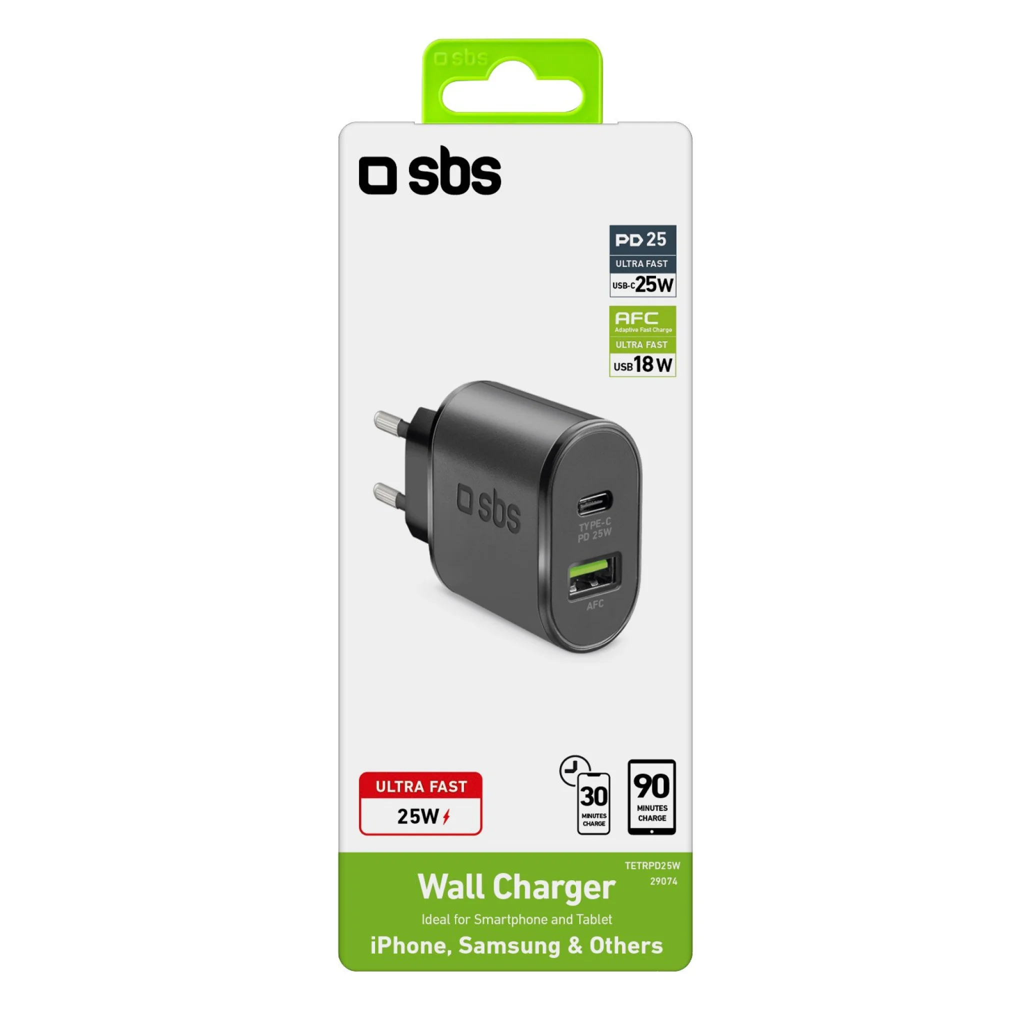 SBS 25W Charger. Black