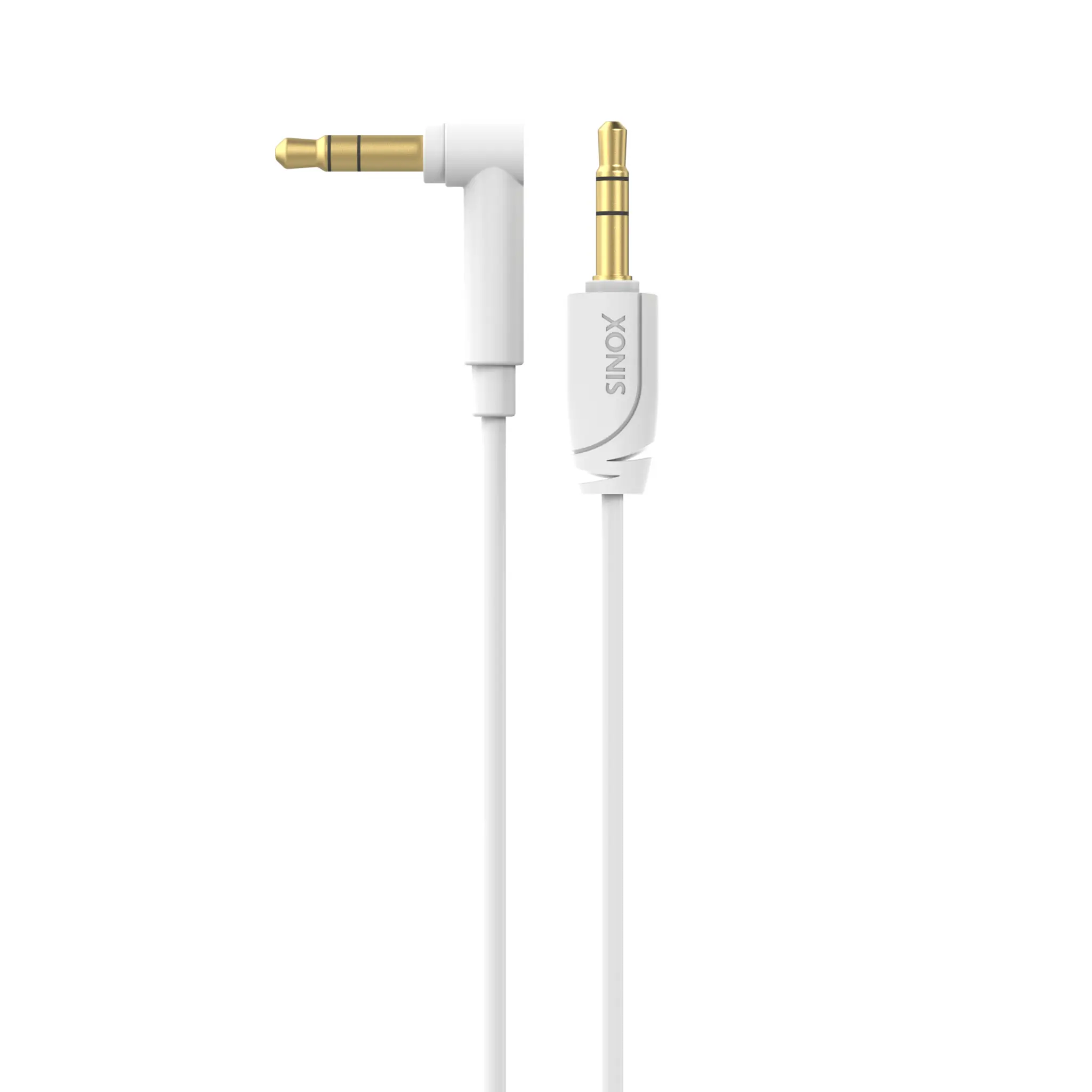 Sinox PRO Mini Jack-kabel vinklet. 1.5m. Hvit