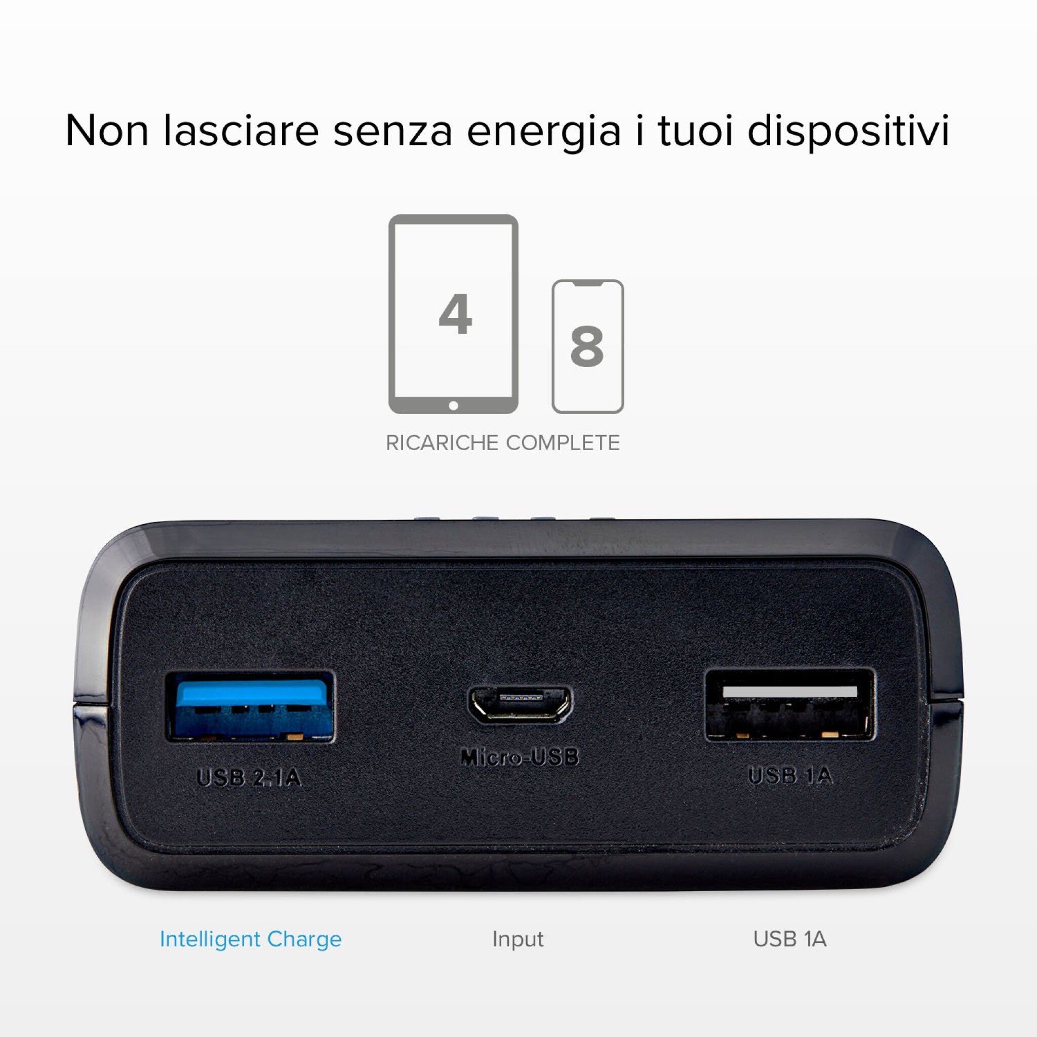 SBS Fast Charge Power Bank. 20.000 mAh. Black