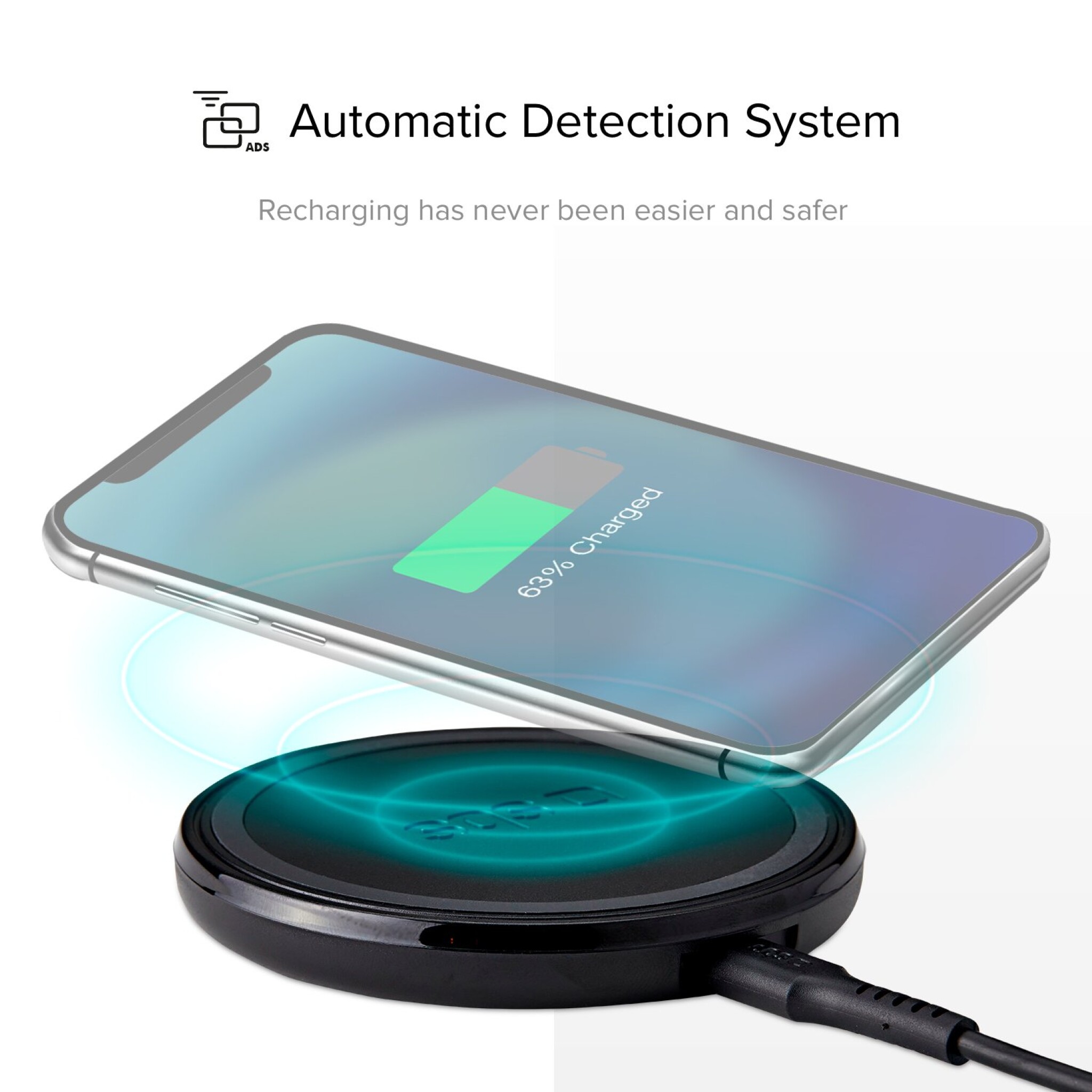 SBS 10W Wireless Charging Base. Black