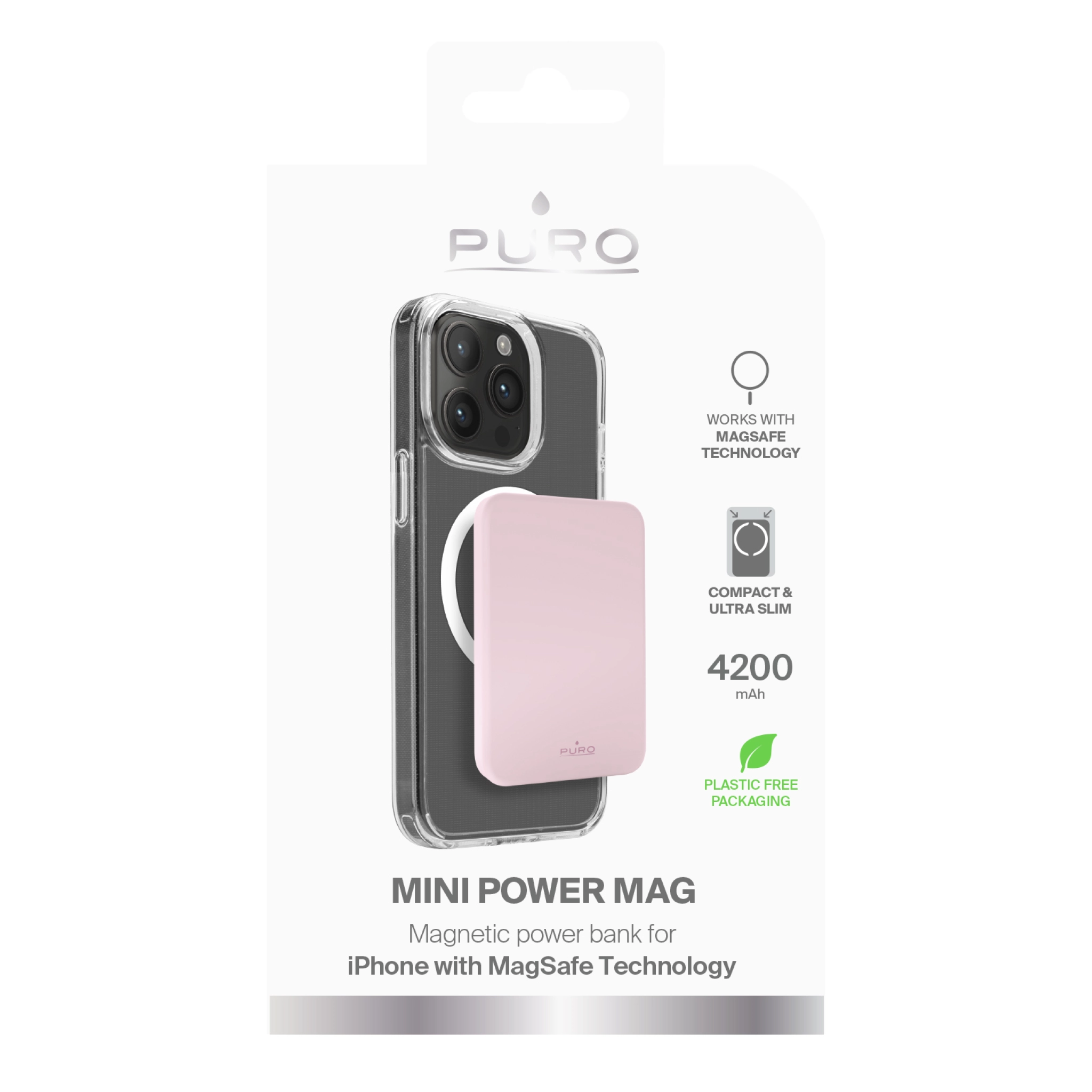 PURO Power Bank Wireless "Mini Power Mag" 4200 mAh for iPhone
