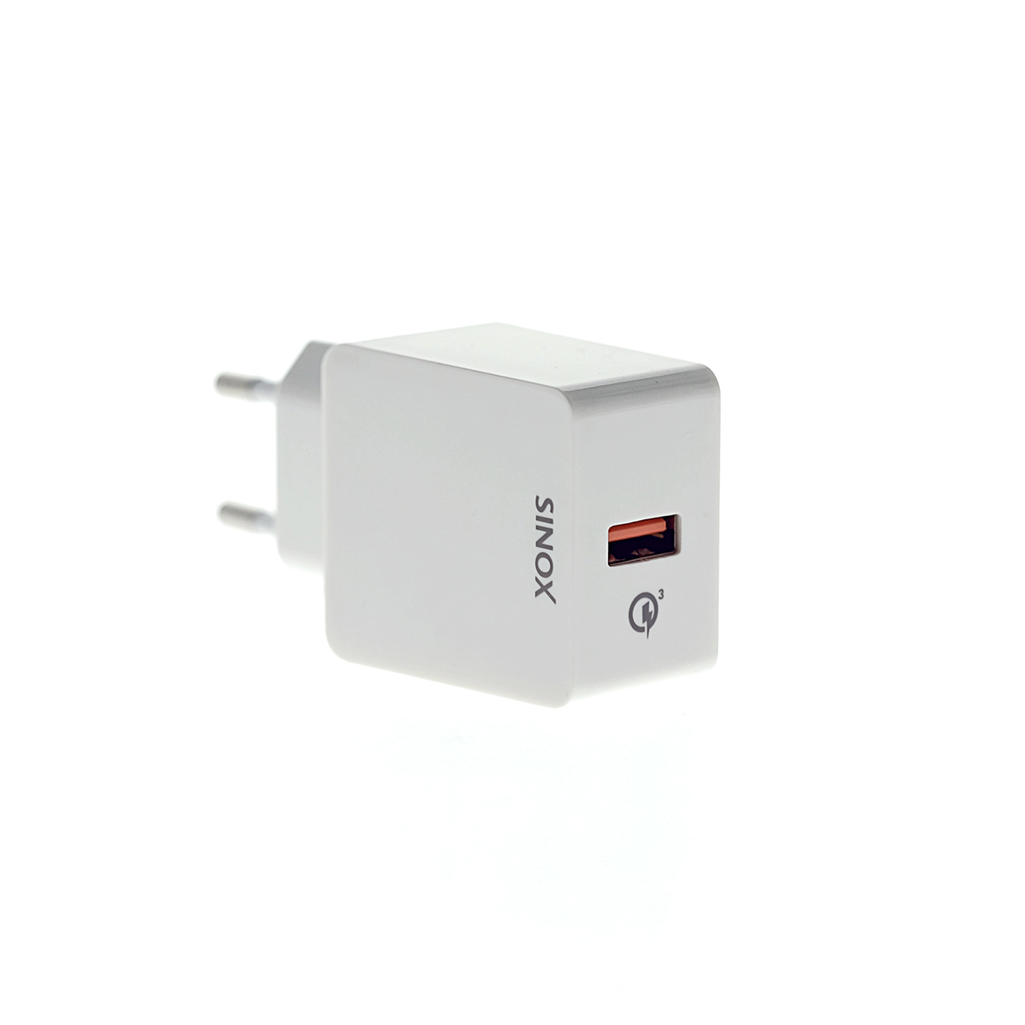 Sinox 230V USB-A lader 18W. Hvit