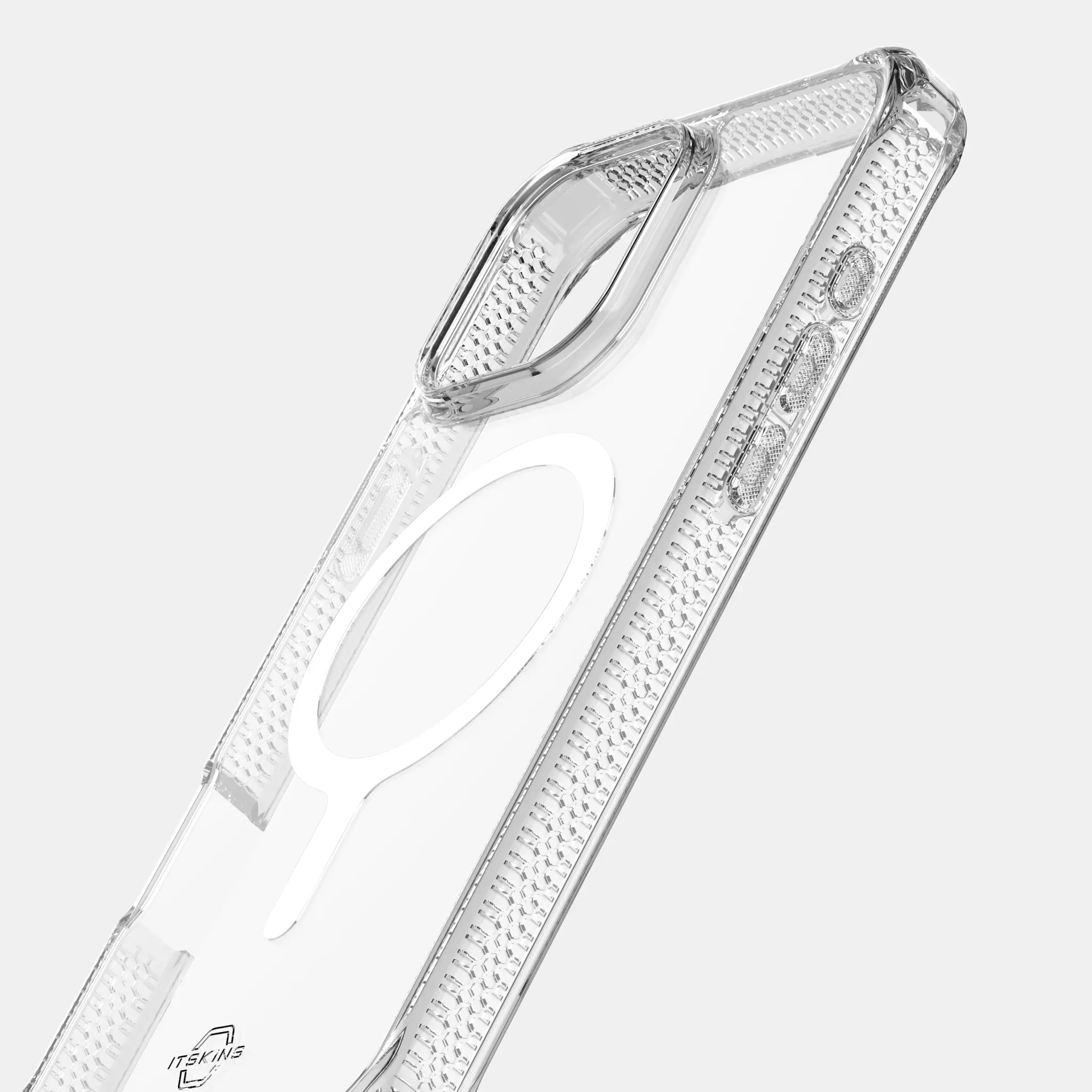 ITSKINS HYBRID MAGSAFE CLEAR-deksel for iPhone 16 Pro Max®. Gjennomsiktig