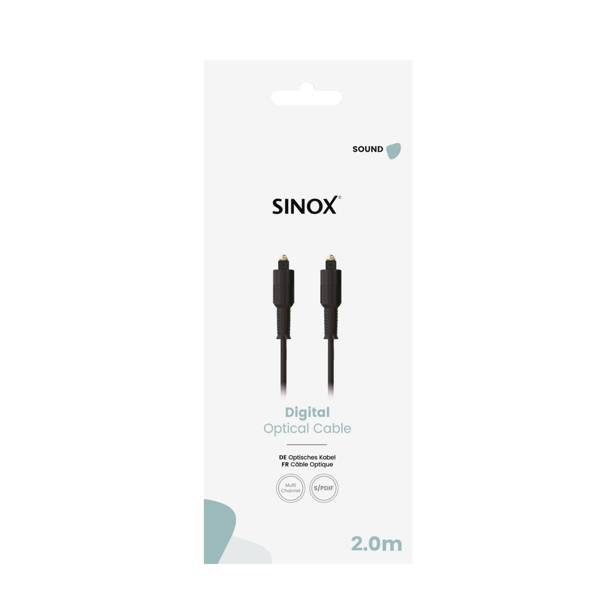 Sinox optisk kabel. 1.5m. Svart