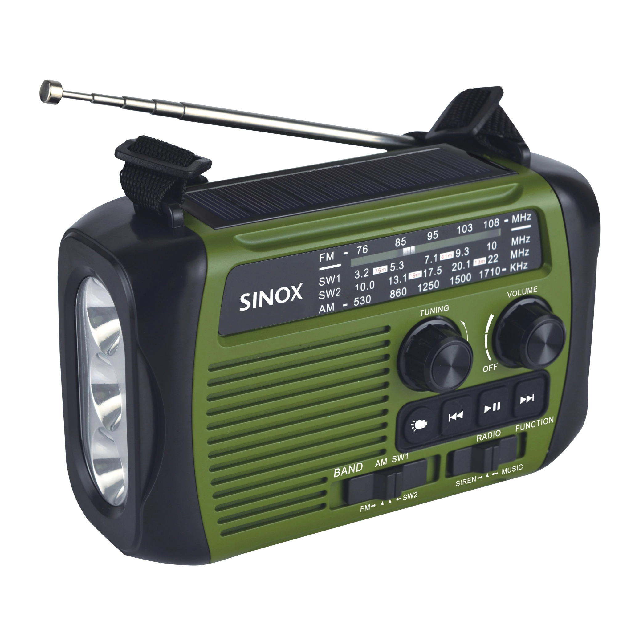 Sinox Bluetooth® nødradio. Grønn