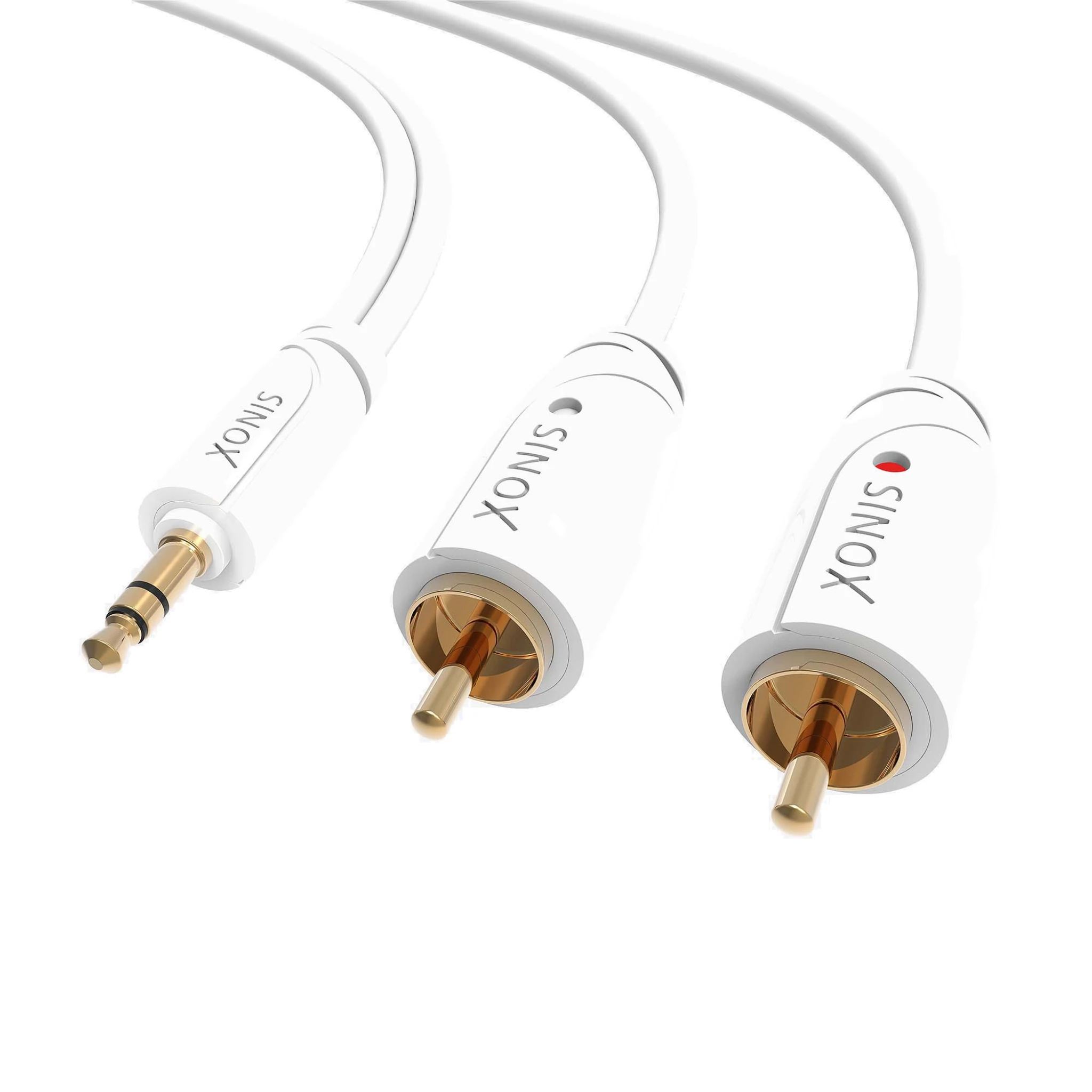 Sinox Mini-jack til Phono-kabel. 1m. Hvit