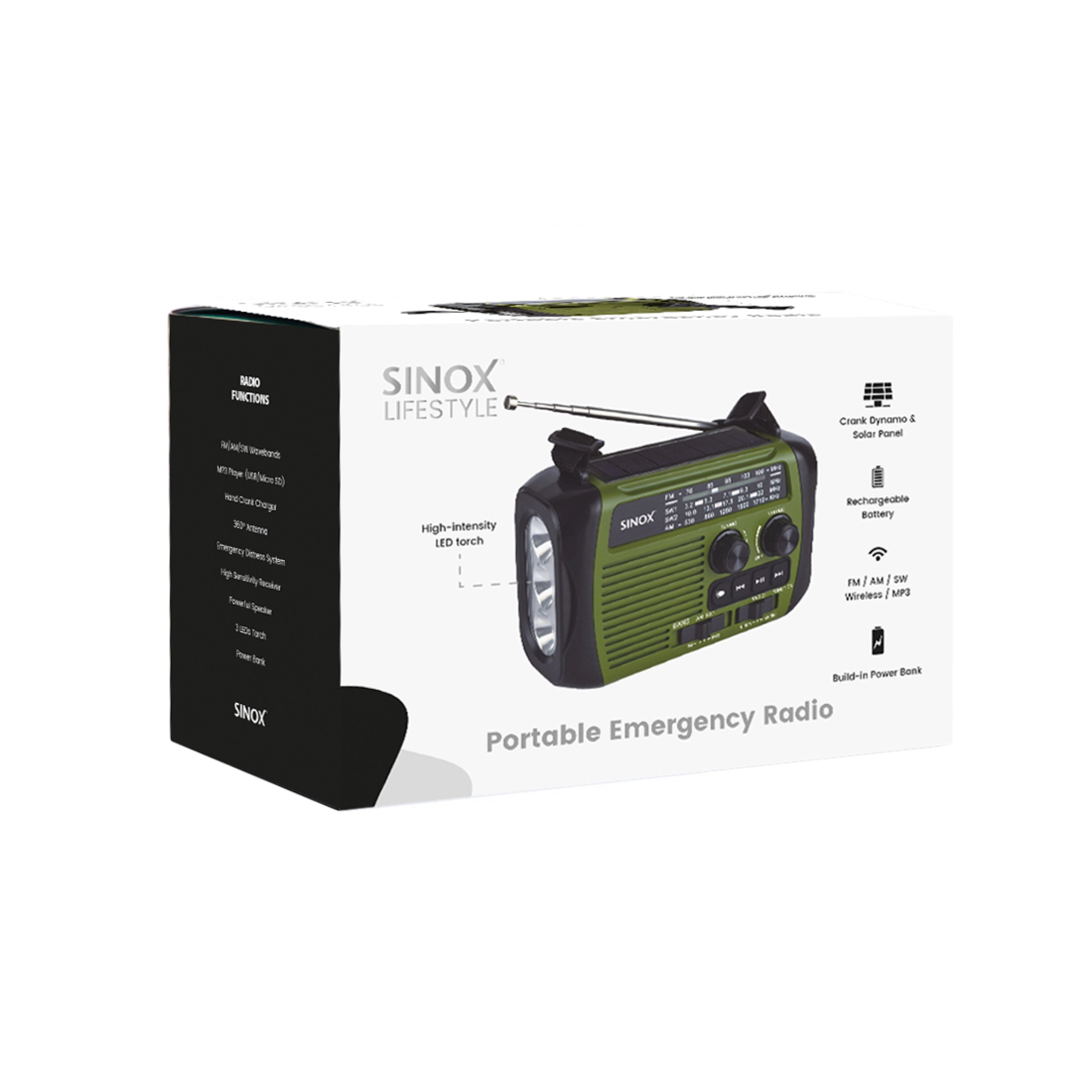 Sinox Bluetooth® nødradio. Grønn