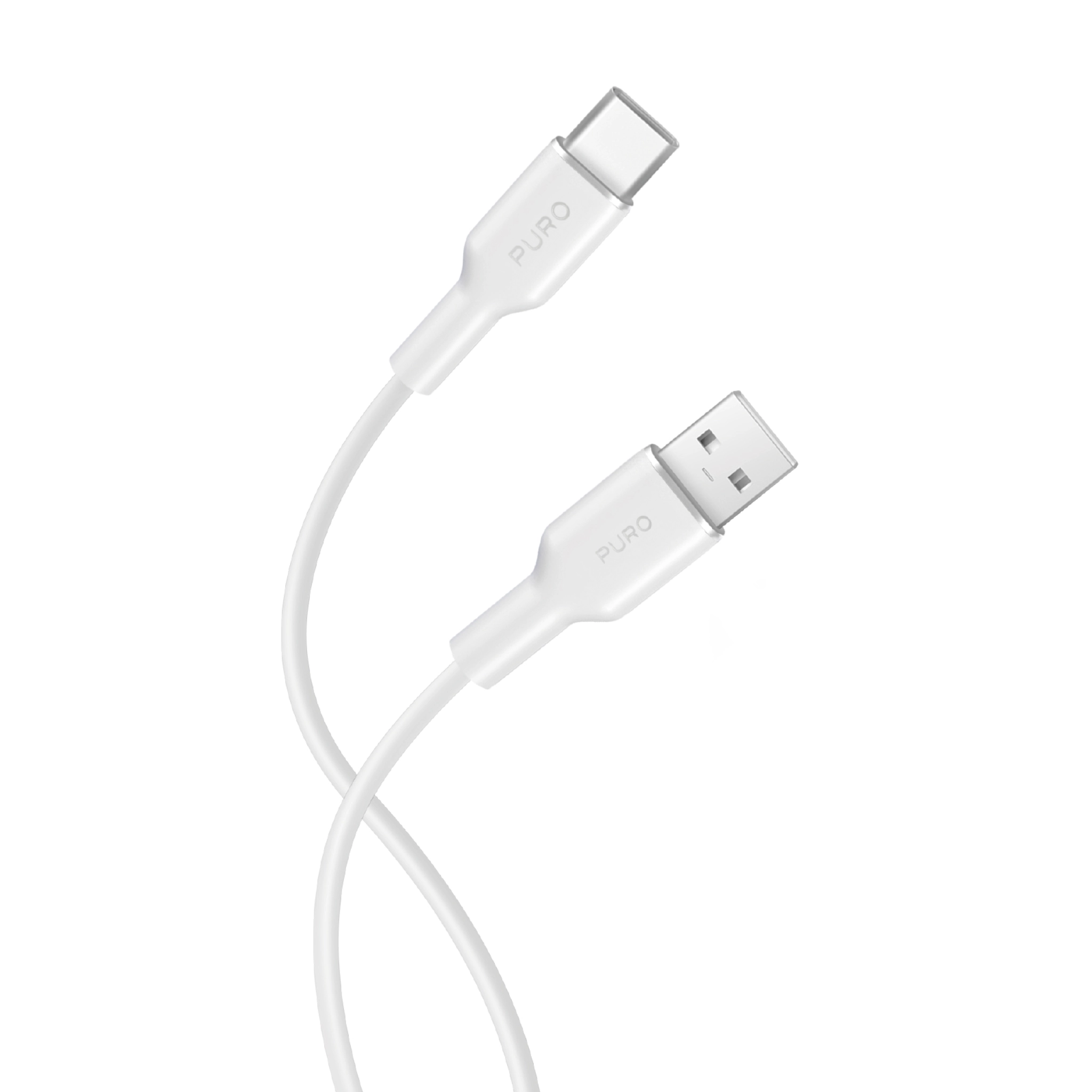 PURO Lade- og synkroniseringskabel SOFT fra USB-A til USB-C 1,5 m