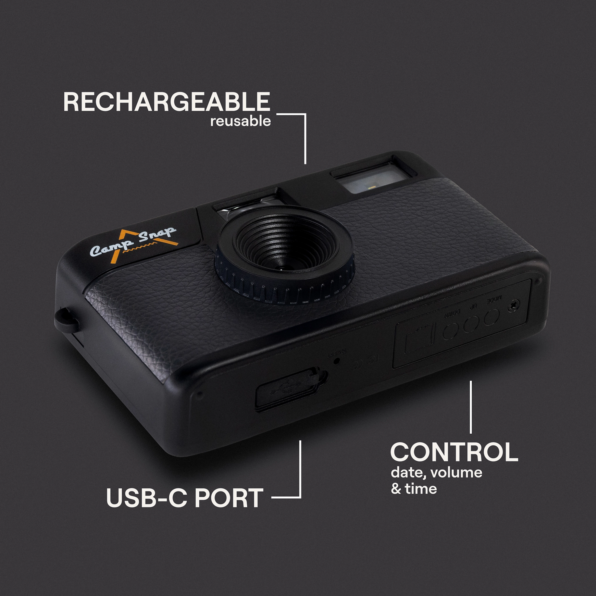Camp Snap Camera. Stealth Black