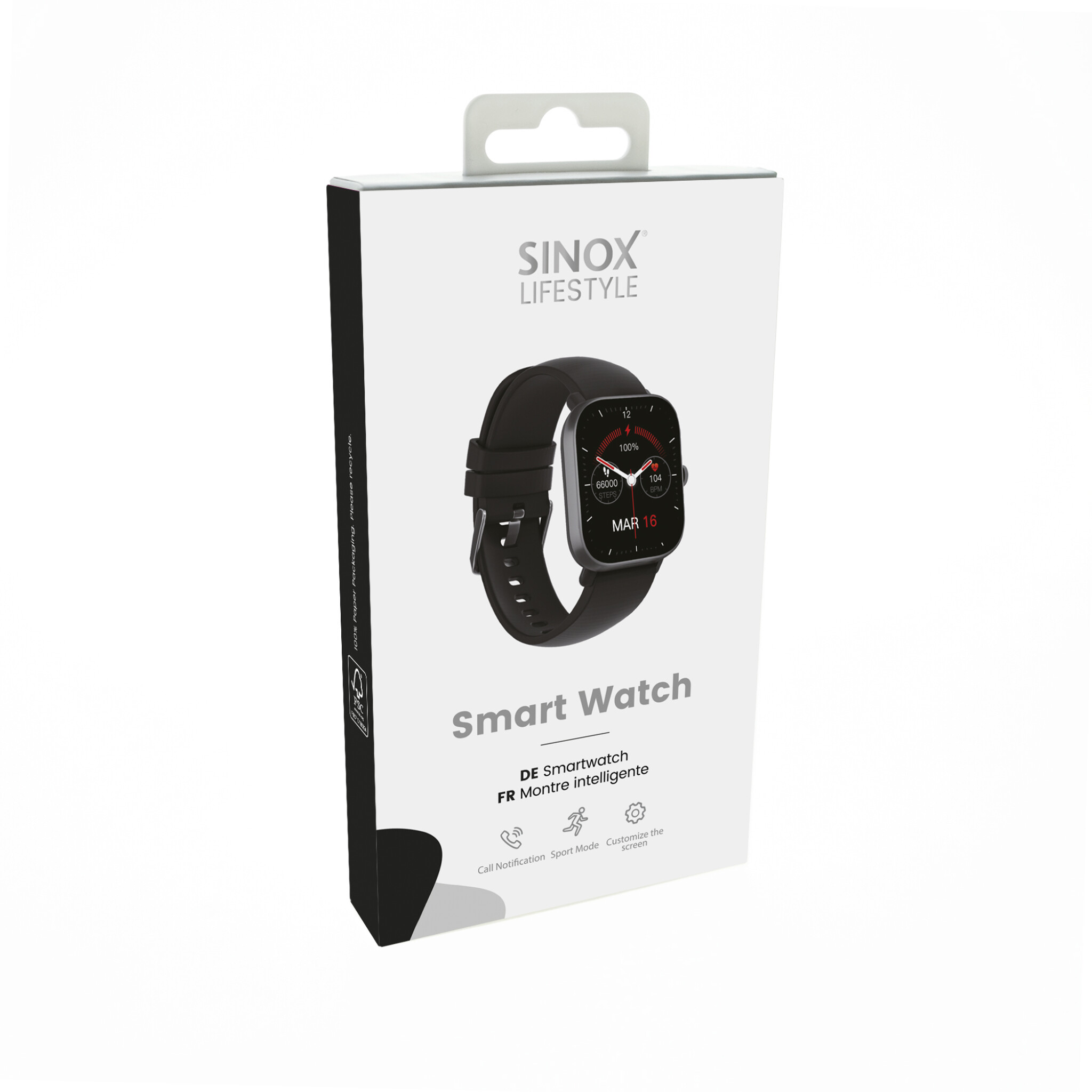 Sinox Lifestyle Smartwatch. Svart