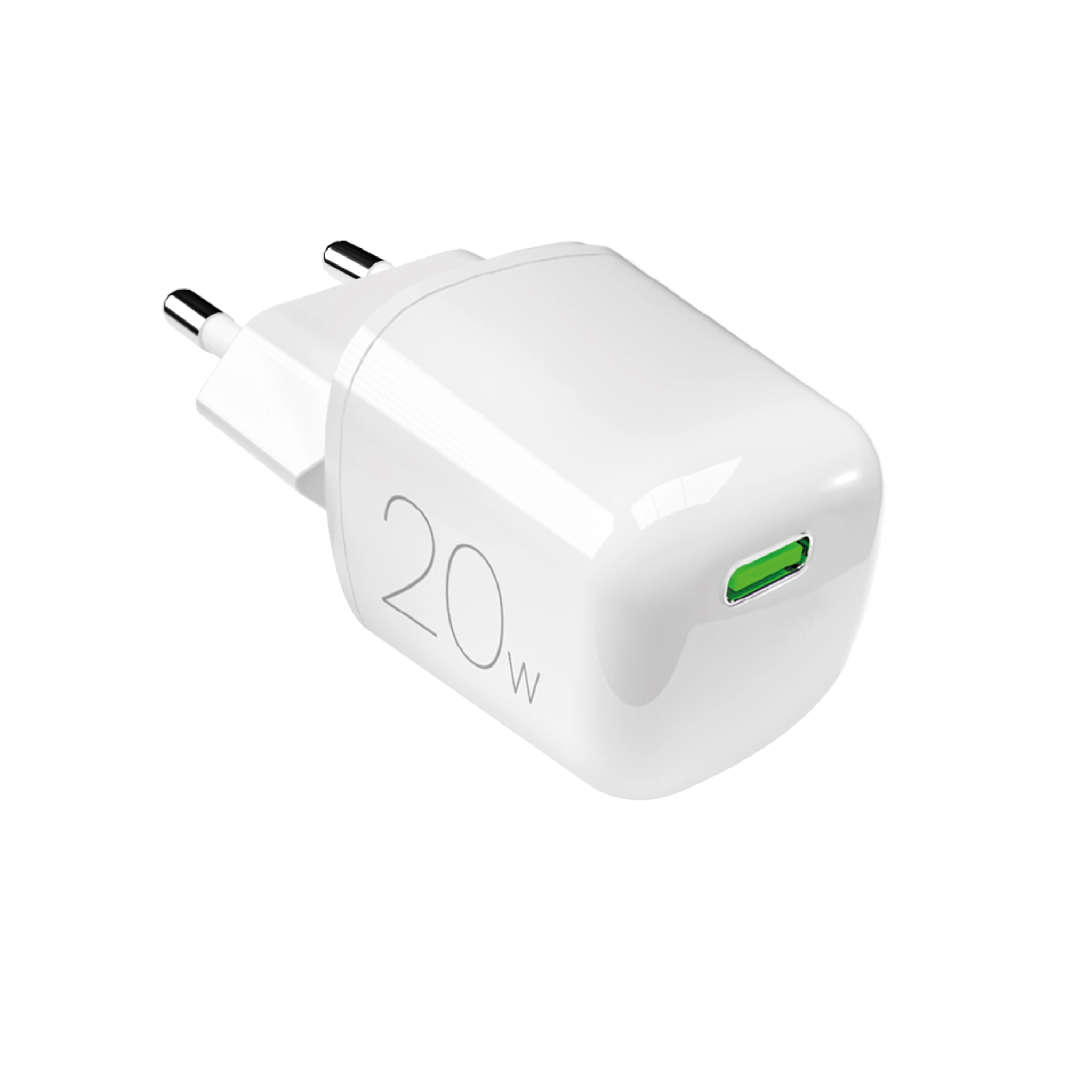 PURO MiniPro 20W USB-C vegglader - GAN-teknologi. Hvit