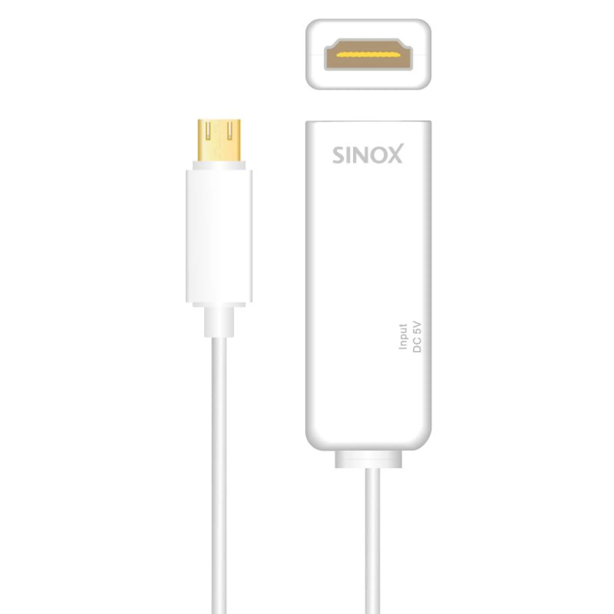 Sinox HDTV-adapter. 0.2m. Hvit