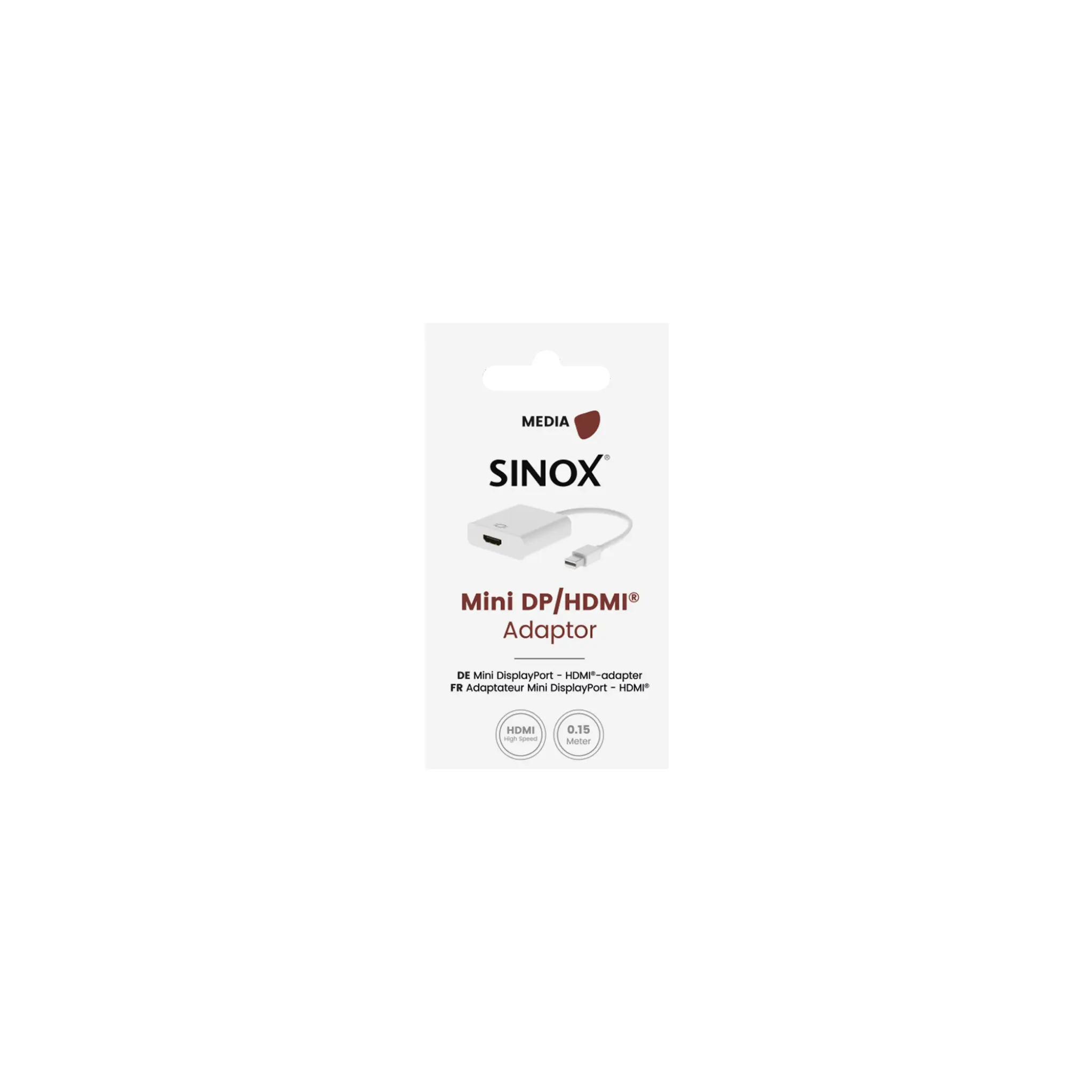 Sinox Mini DP - HDMI™-adapter. 0.15m. Hvit