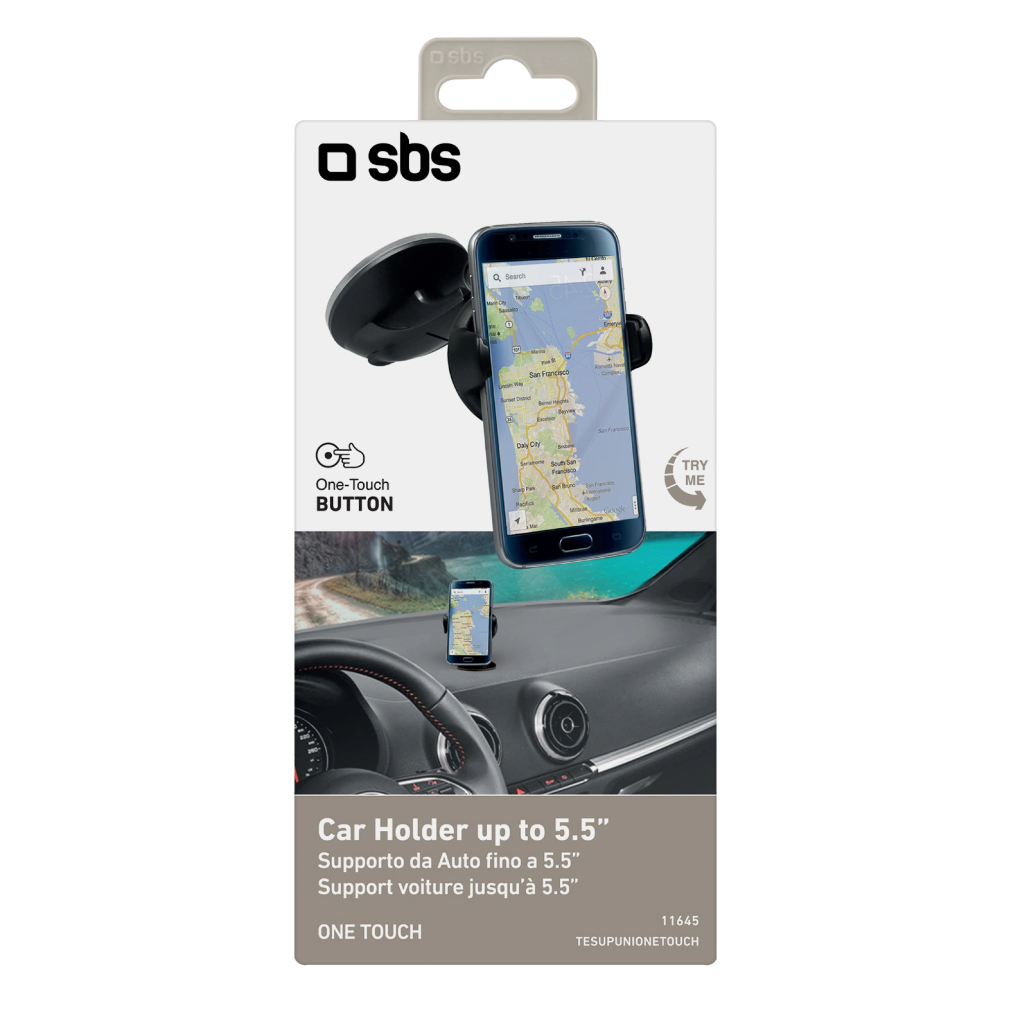 SBS Universal Car Phone Holder. Black