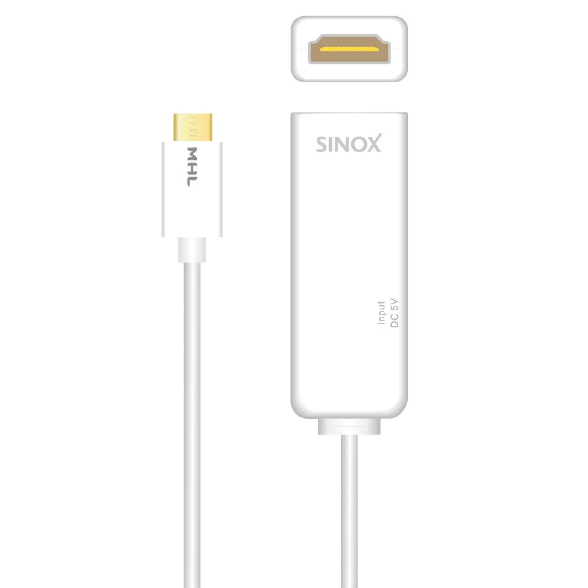 Sinox HDTV-adapter. 0.2m. Hvit