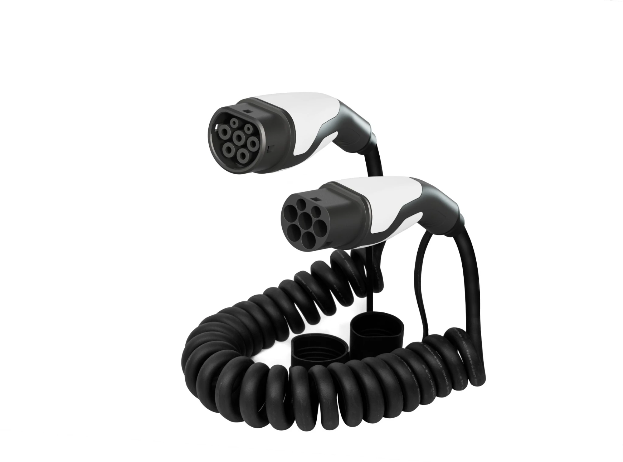 Sinox EV-ladespiralkabel Mode 3. 32A 3 faser. 5m. Svart