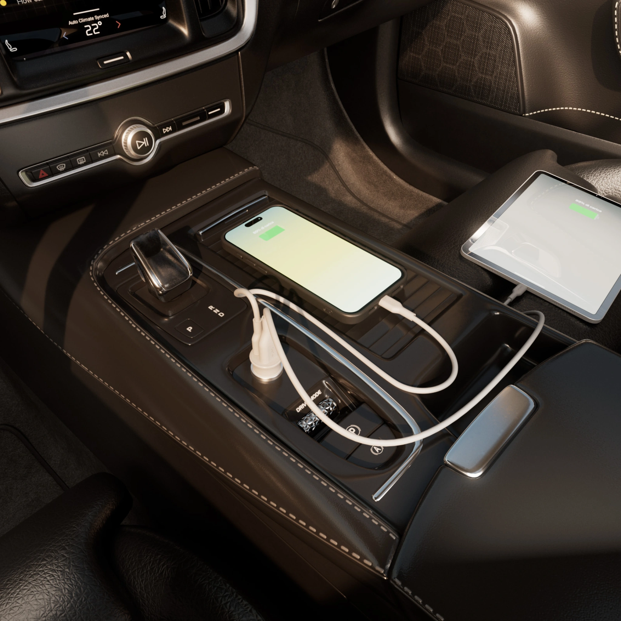 PURO Pro Lite billader med 1 USB-A-port og 1 USB-C-port. Hvit