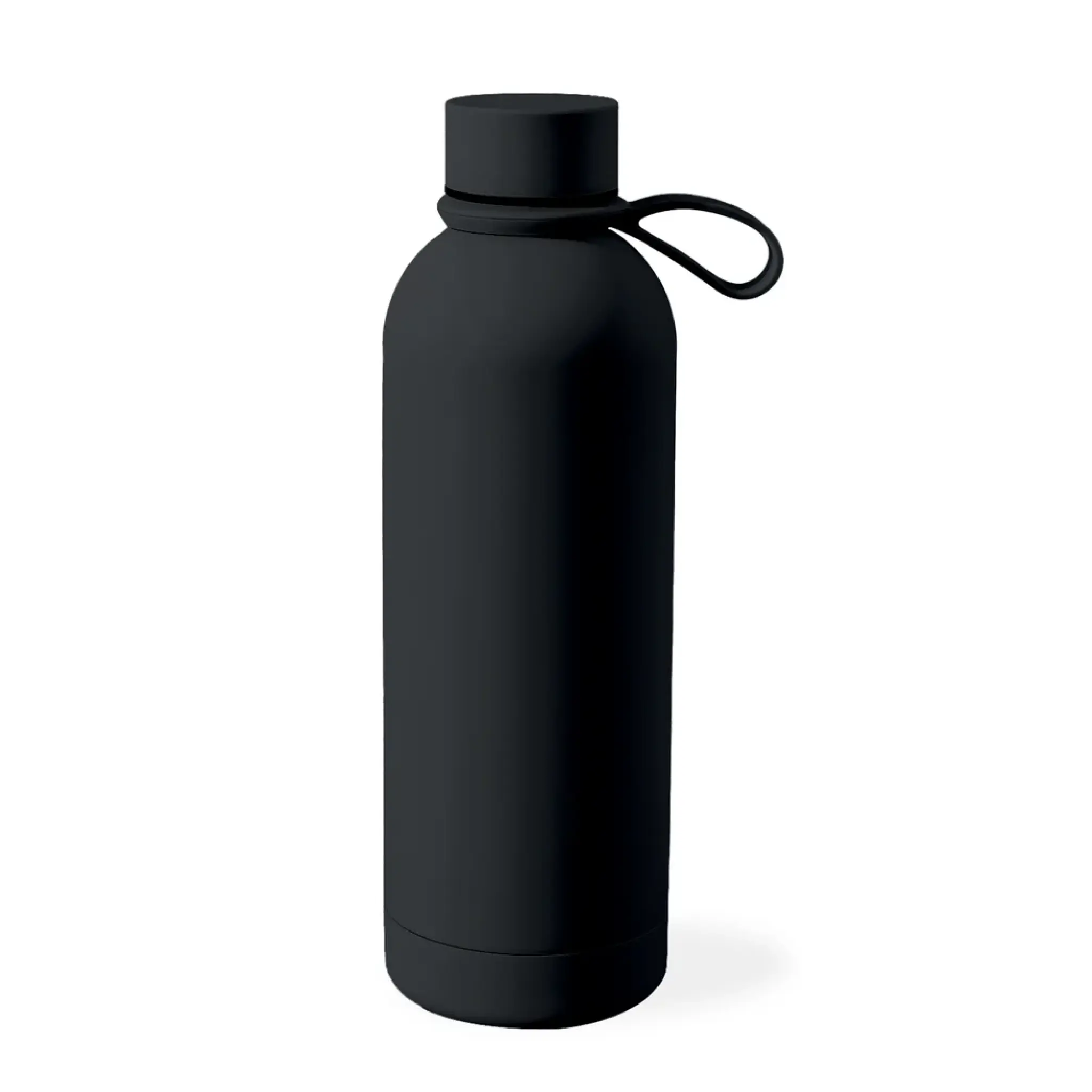 Puro «Hydro 7» lufttett, isolert vannflaske, 750 ml, rustfritt stål, myk overflate. Svart