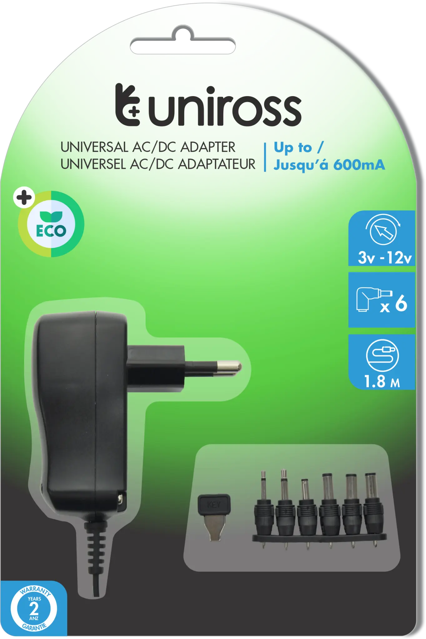 Uniross Strømforsyning 0,6A