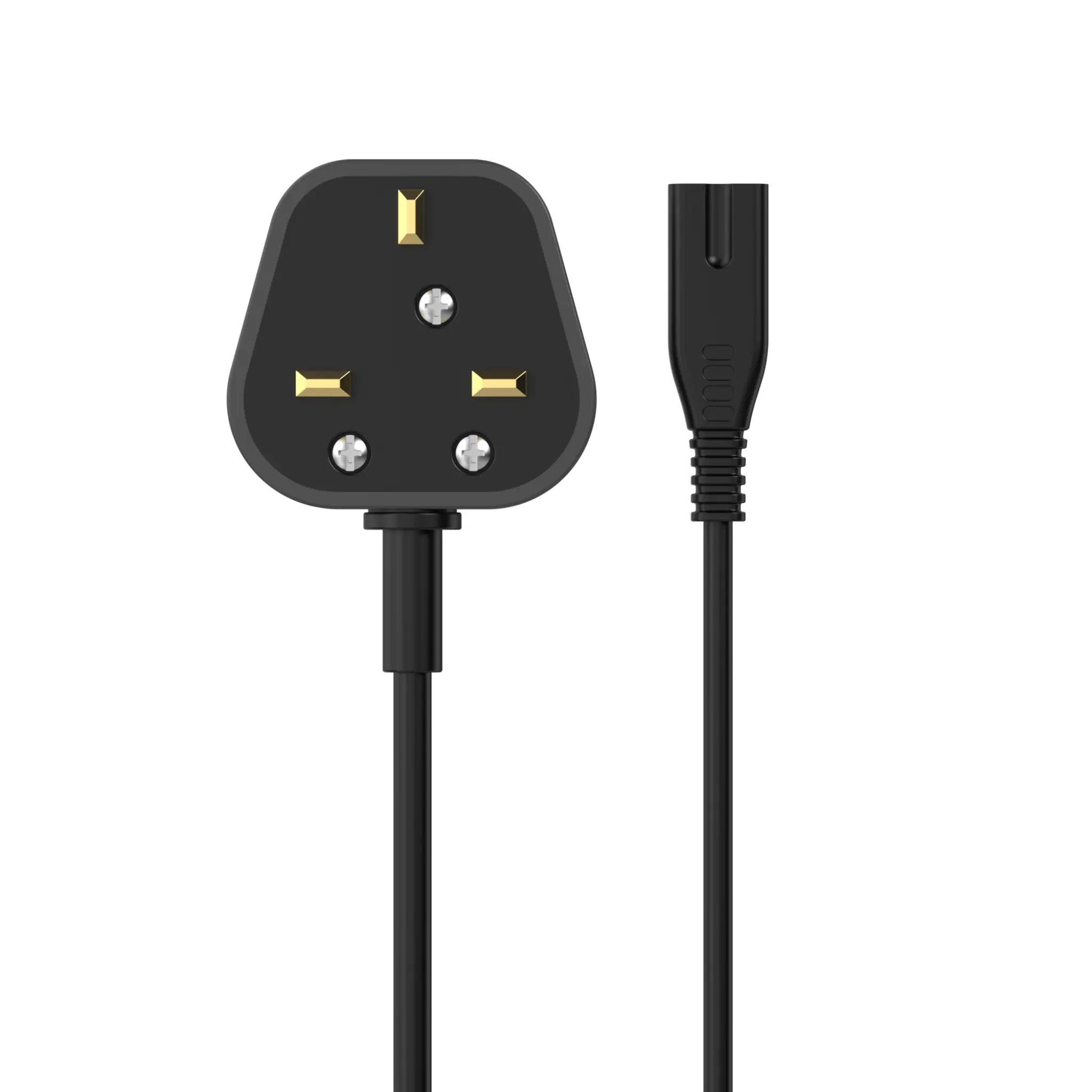 Sinox 8-sifret kabel med britisk støpsel. 1.5m. Svart