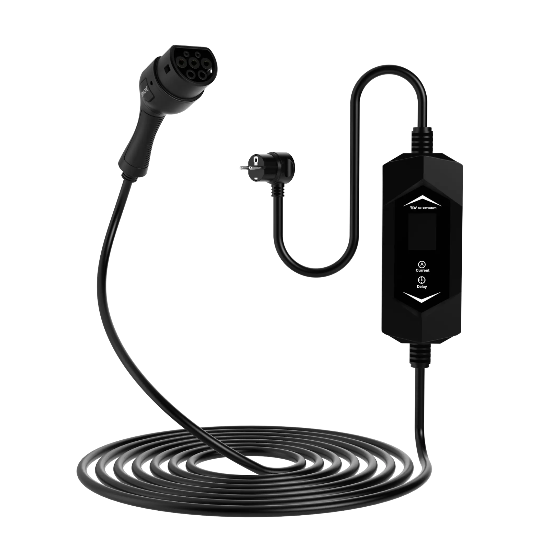 Sinox EV-ladekabel Mode 2. 6-16A 1 fase. 5m. Svart