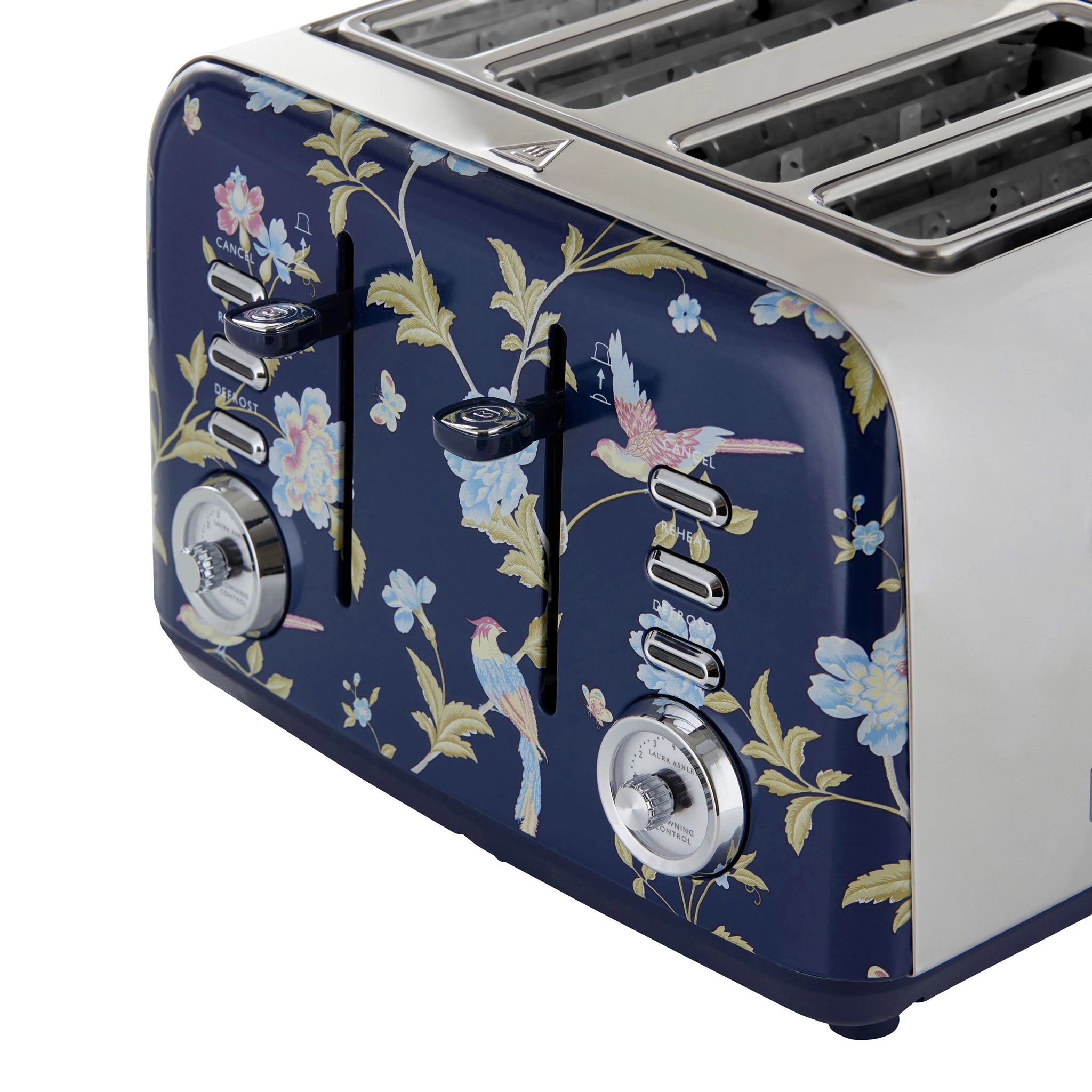 VQ Laura Ashley Slice Toaster. Blue/Silver