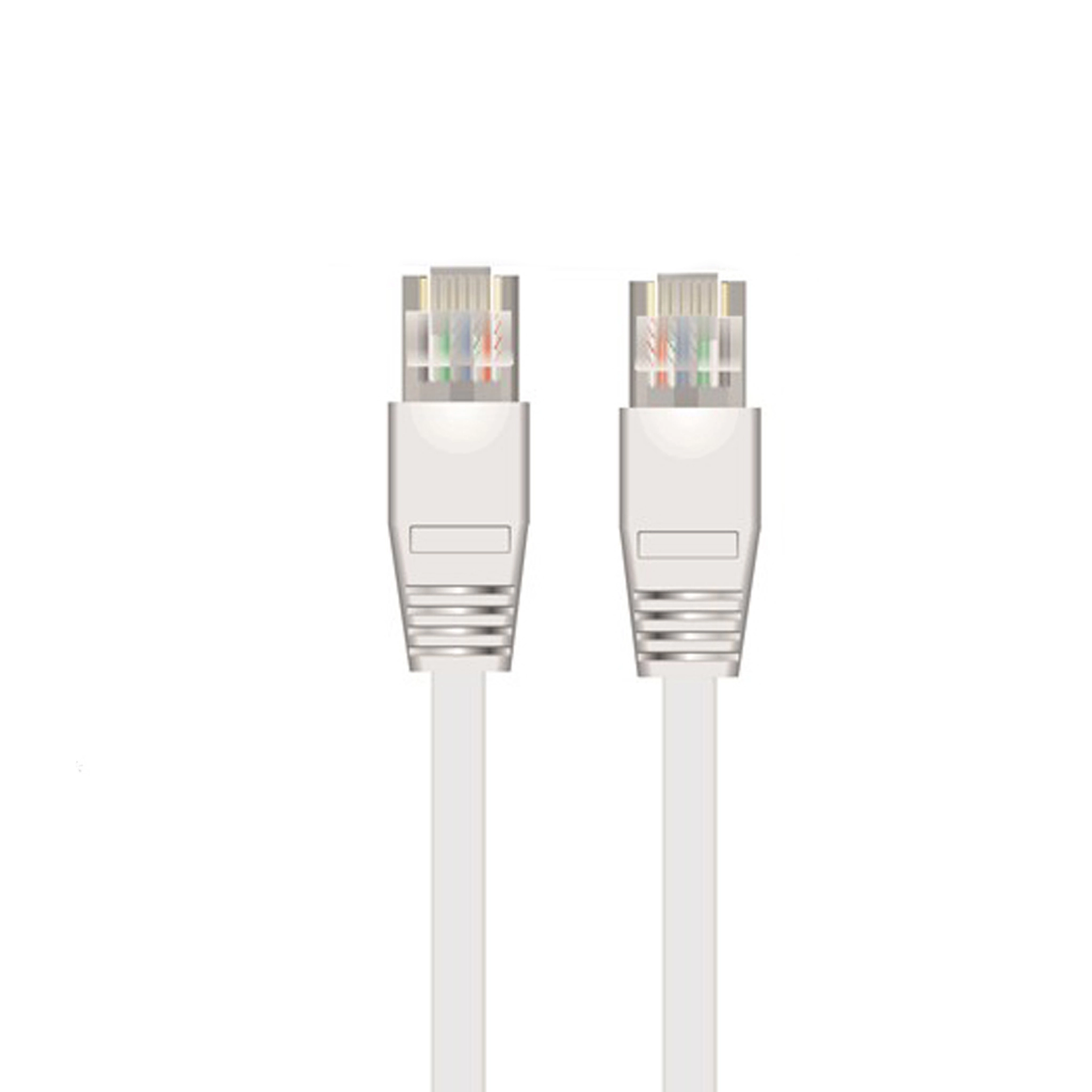 Sinox FTP Cat6 flatkabel. 5m. Hvit