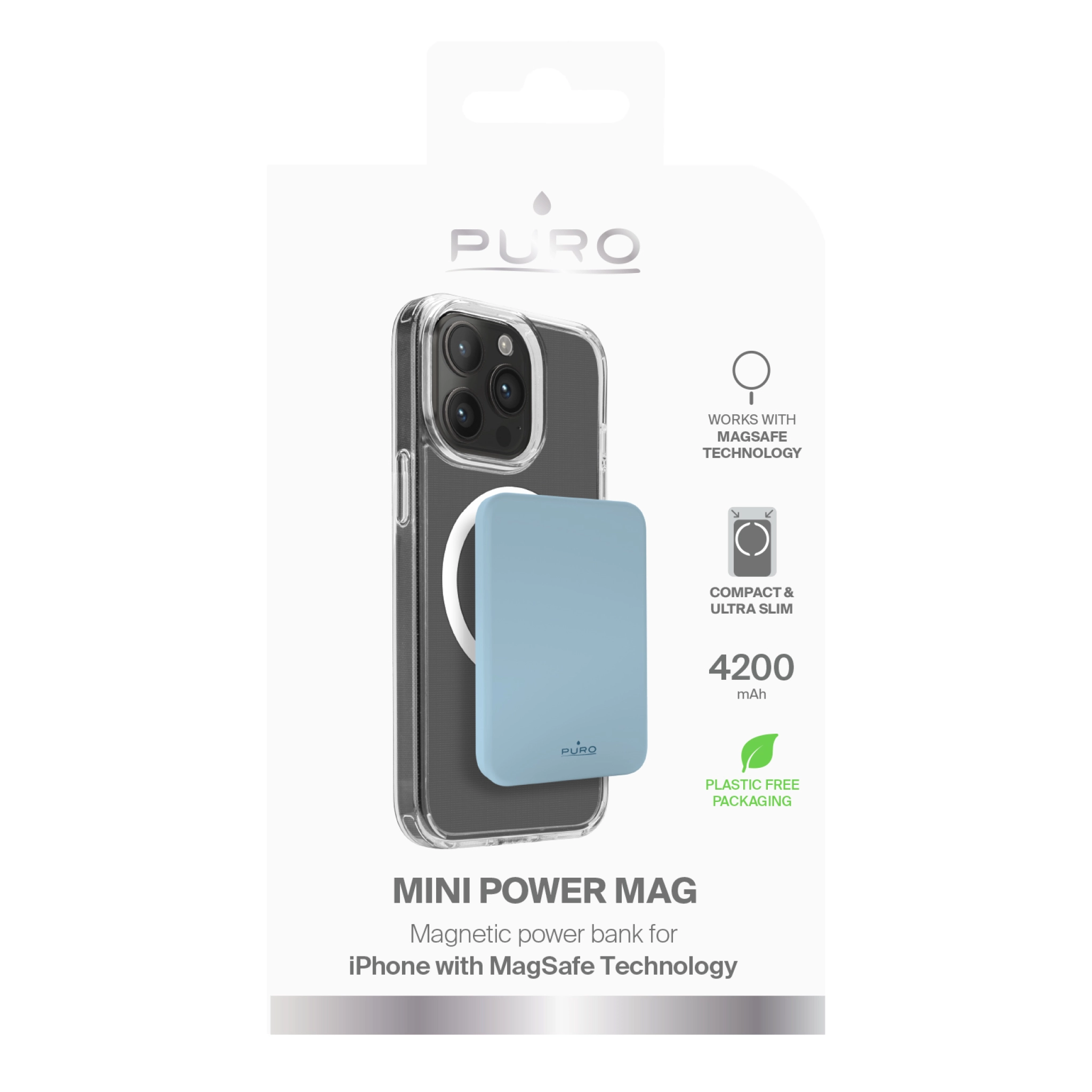 PURO Power Bank Wireless "Mini Power Mag" 4200 mAh for iPhone
