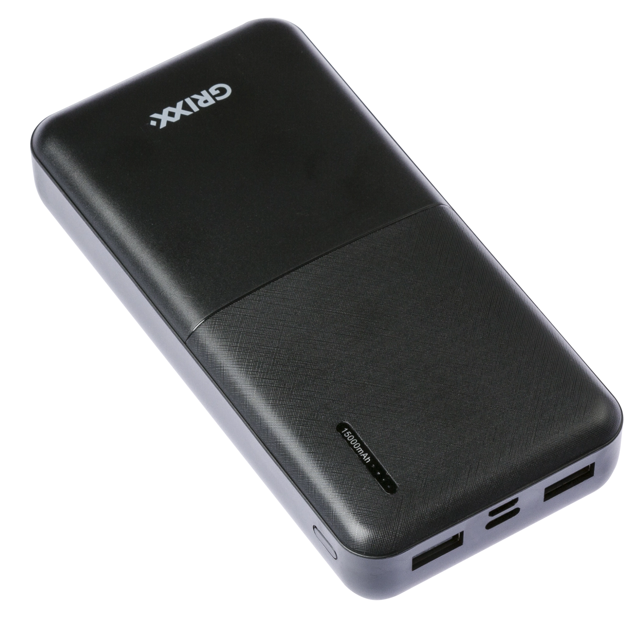 Grixx Powerbank 15.000mAh. Black