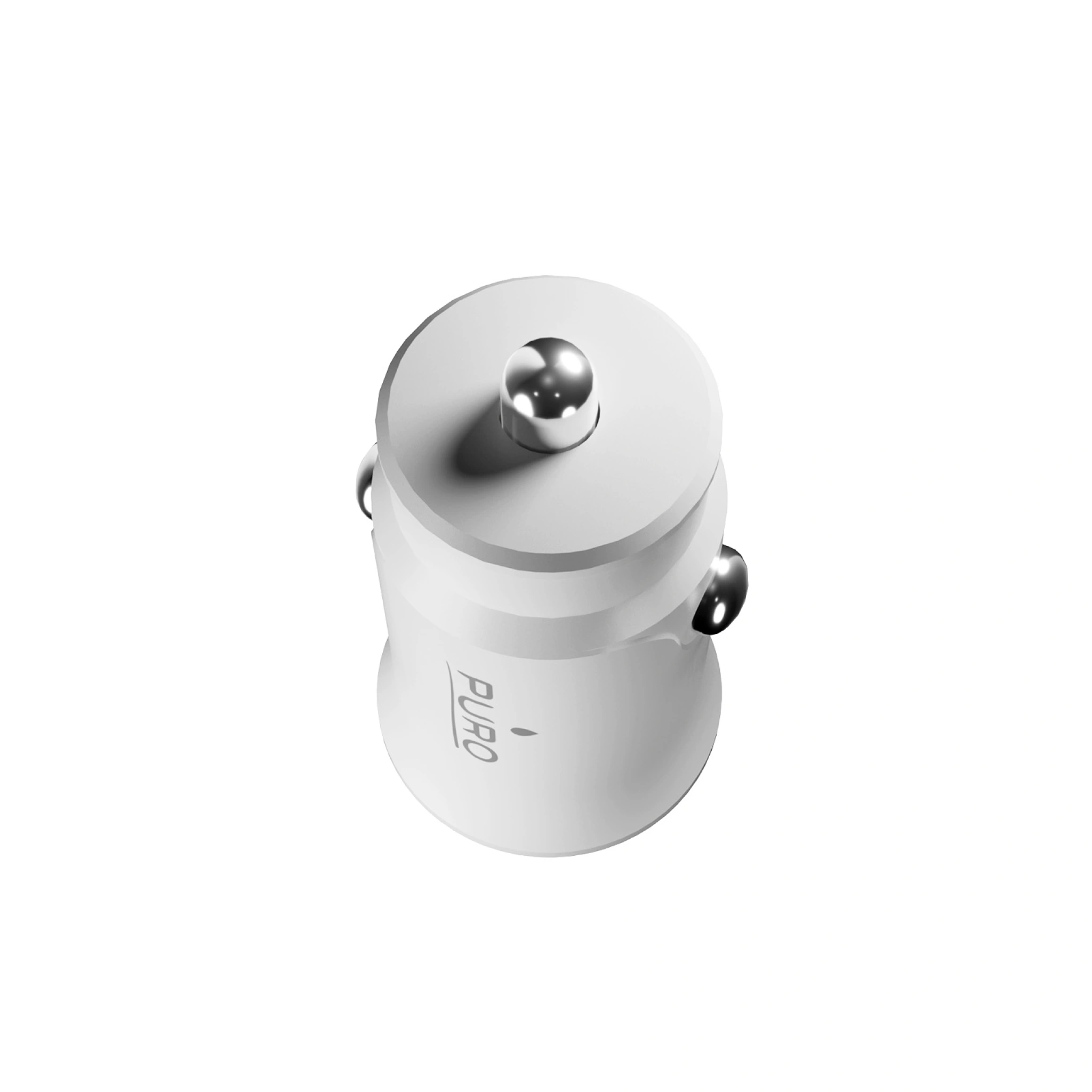 PURO Pro Lite billader med 1 USB-A-port og 1 USB-C-port. Hvit