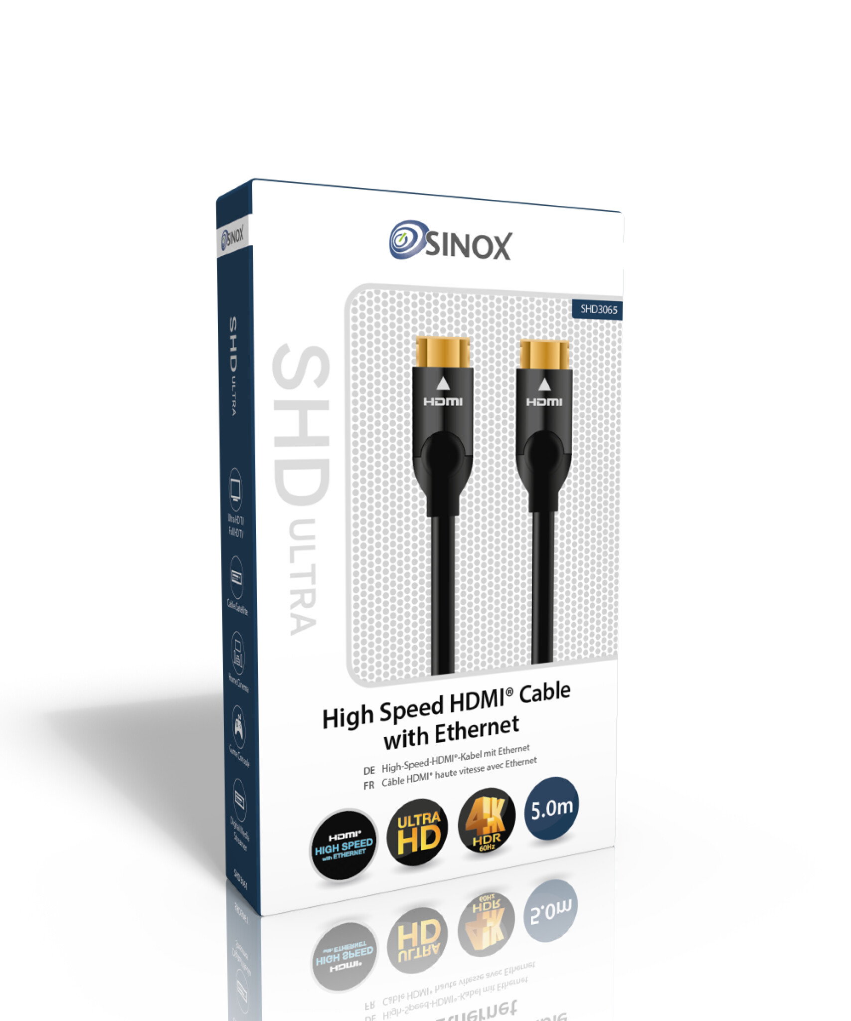 Sinox SHD HDMI™-kabel 4K60Hz+E. 5m. Svart