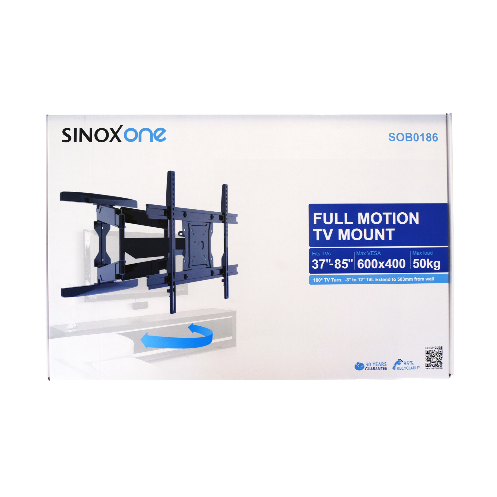 Sinox One TV Wall Mount. 37"-85". Black