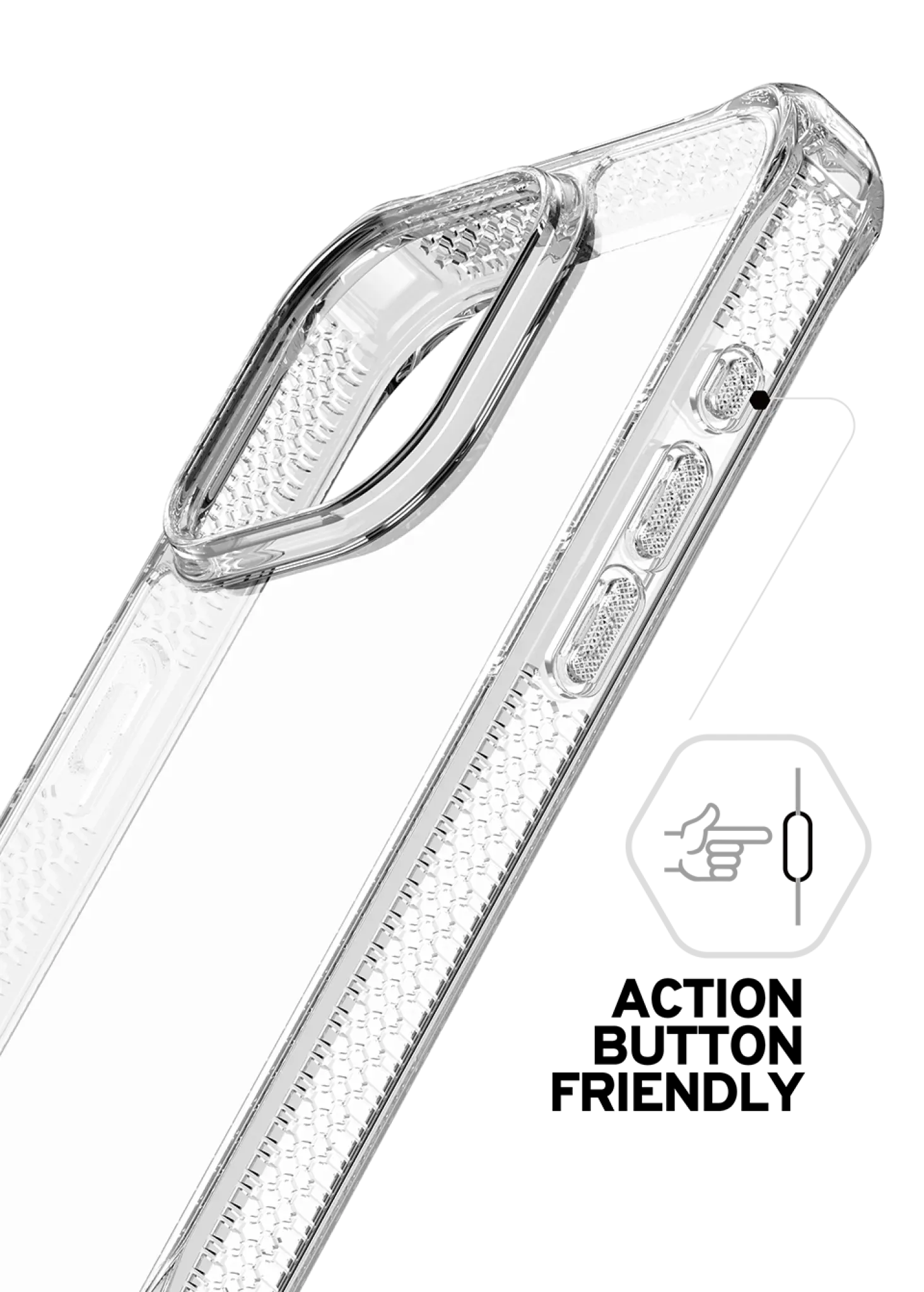 ITSKINS HYBRID MAGSAFE CLEAR-deksel for iPhone 15 Pro Max®. Gjennomsiktig