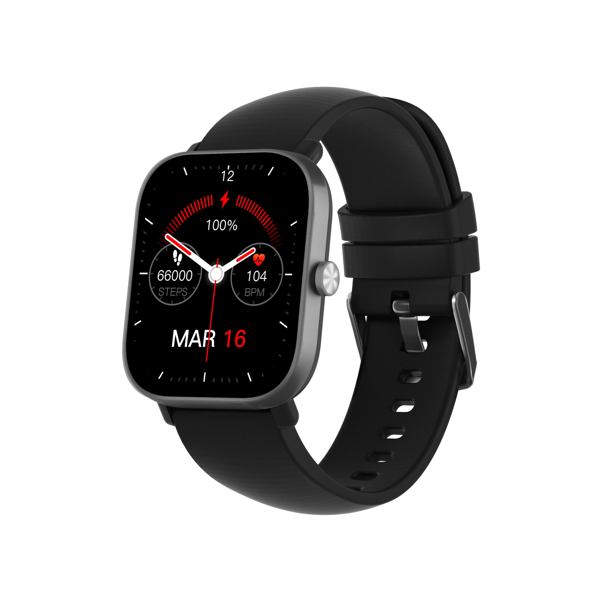 Sinox Lifestyle SQUARE Smartwatch. Svart