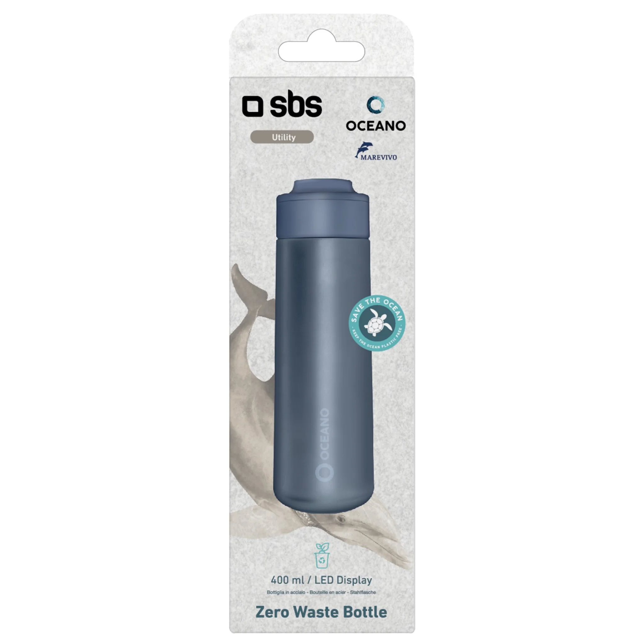 SBS COLLEZIONE OCEANO Zero Waste Smart Bottle. Blue