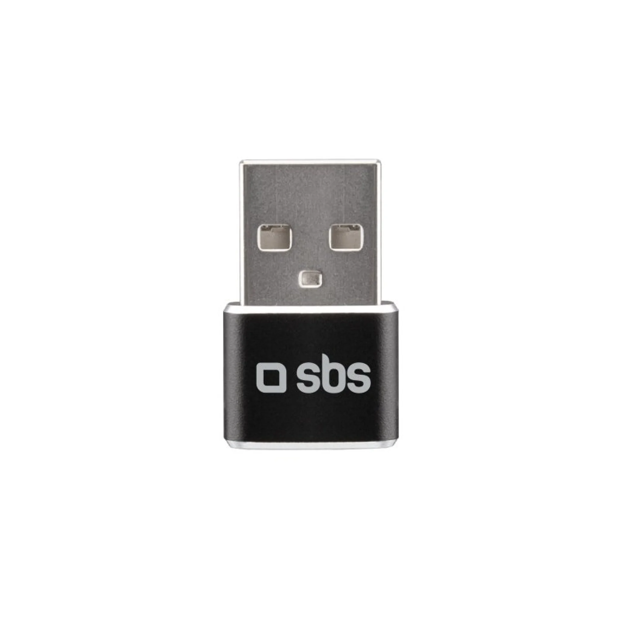 SBS USB hann til USB-C hunn-adapter. Svart