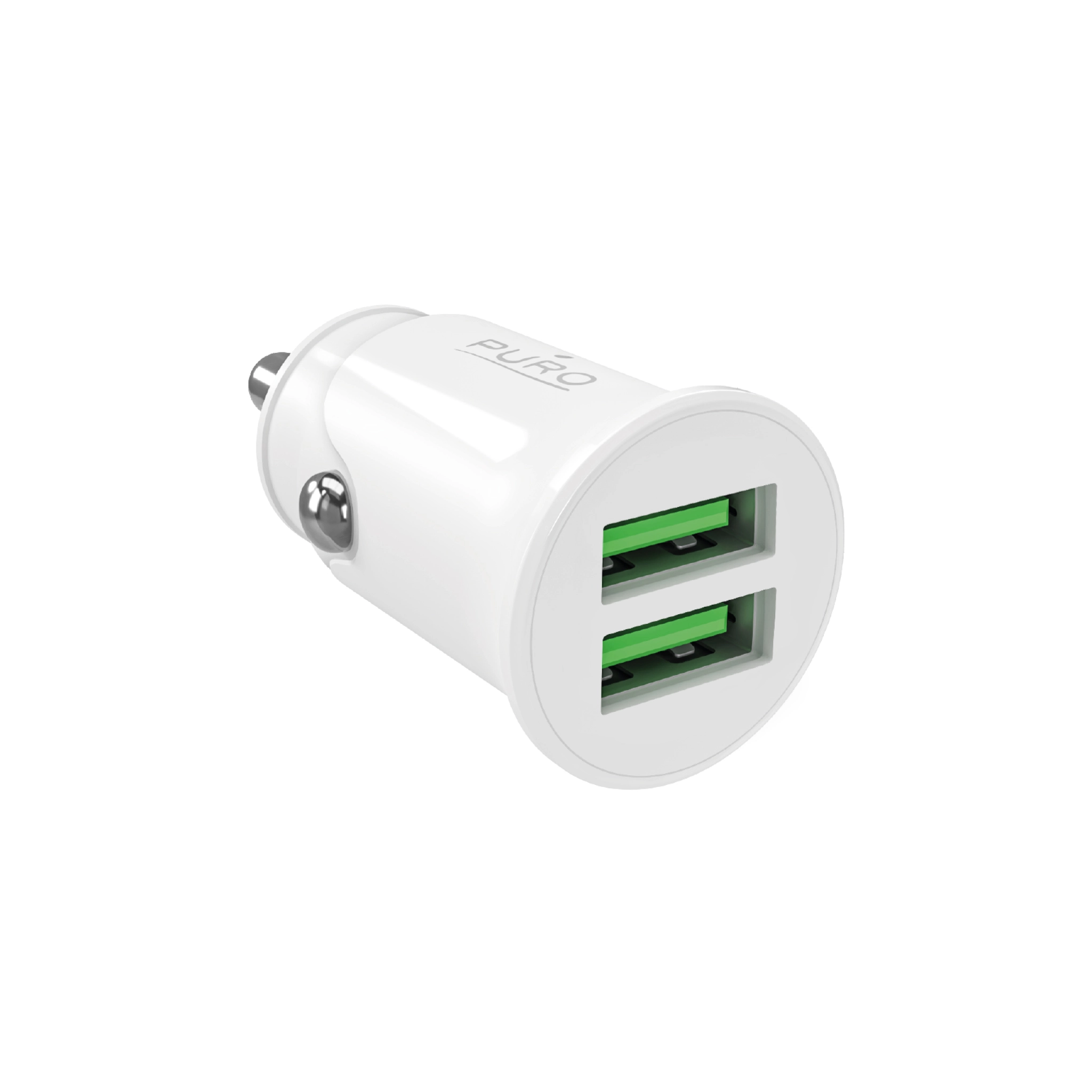 PURO Pro Lite billader med 2 USB-A-porter. Hvit