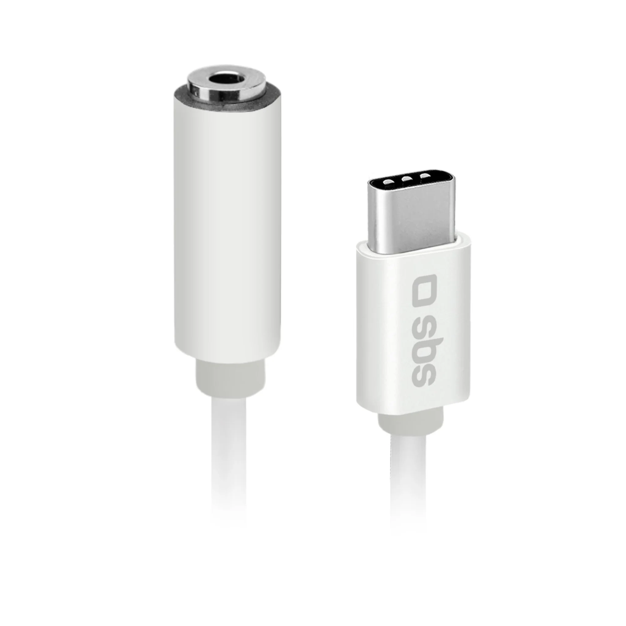 SBS USB-C to Mini Jack Adapter. White