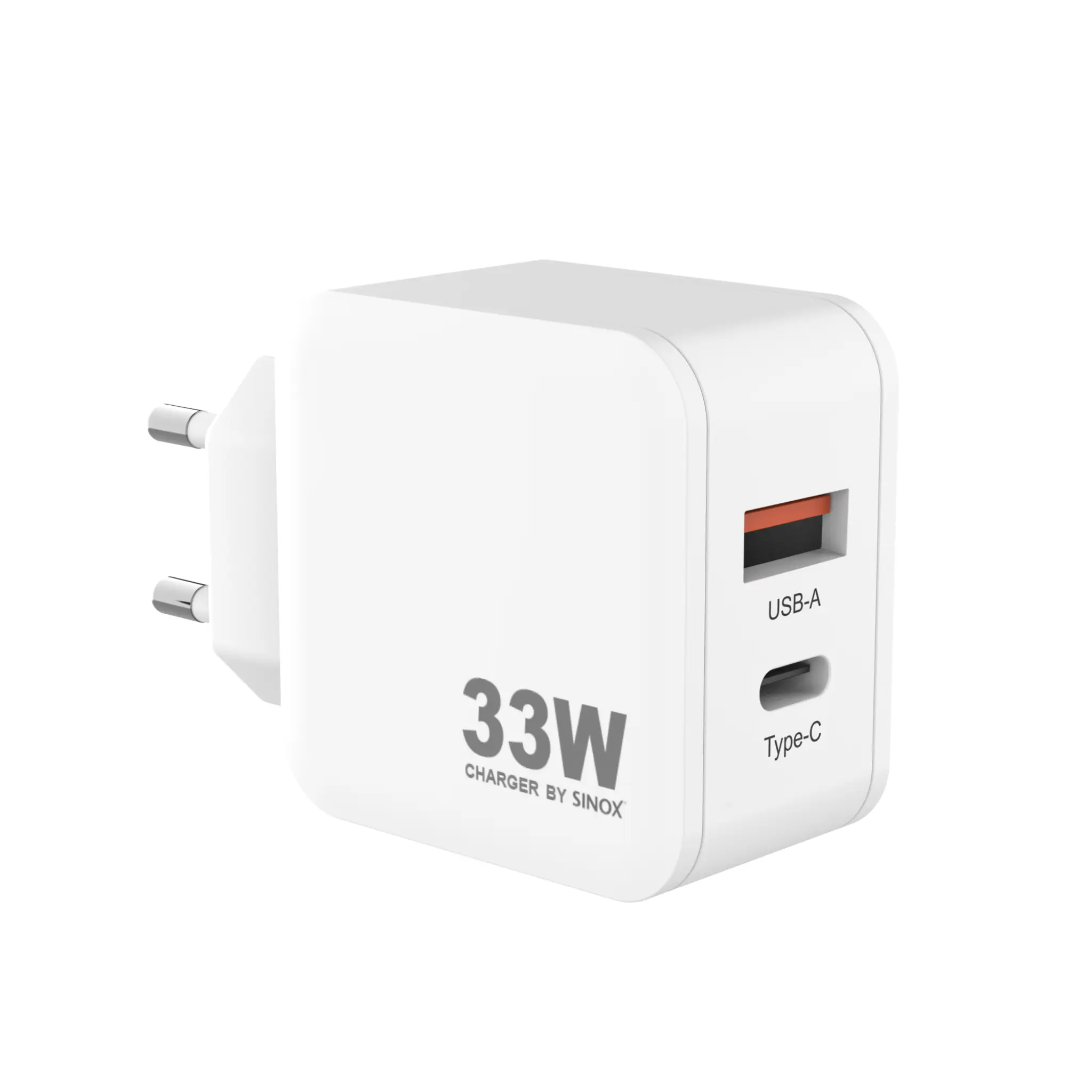 Sinox PRO vegglader USB-A+USB-C PD 33W. Hvit