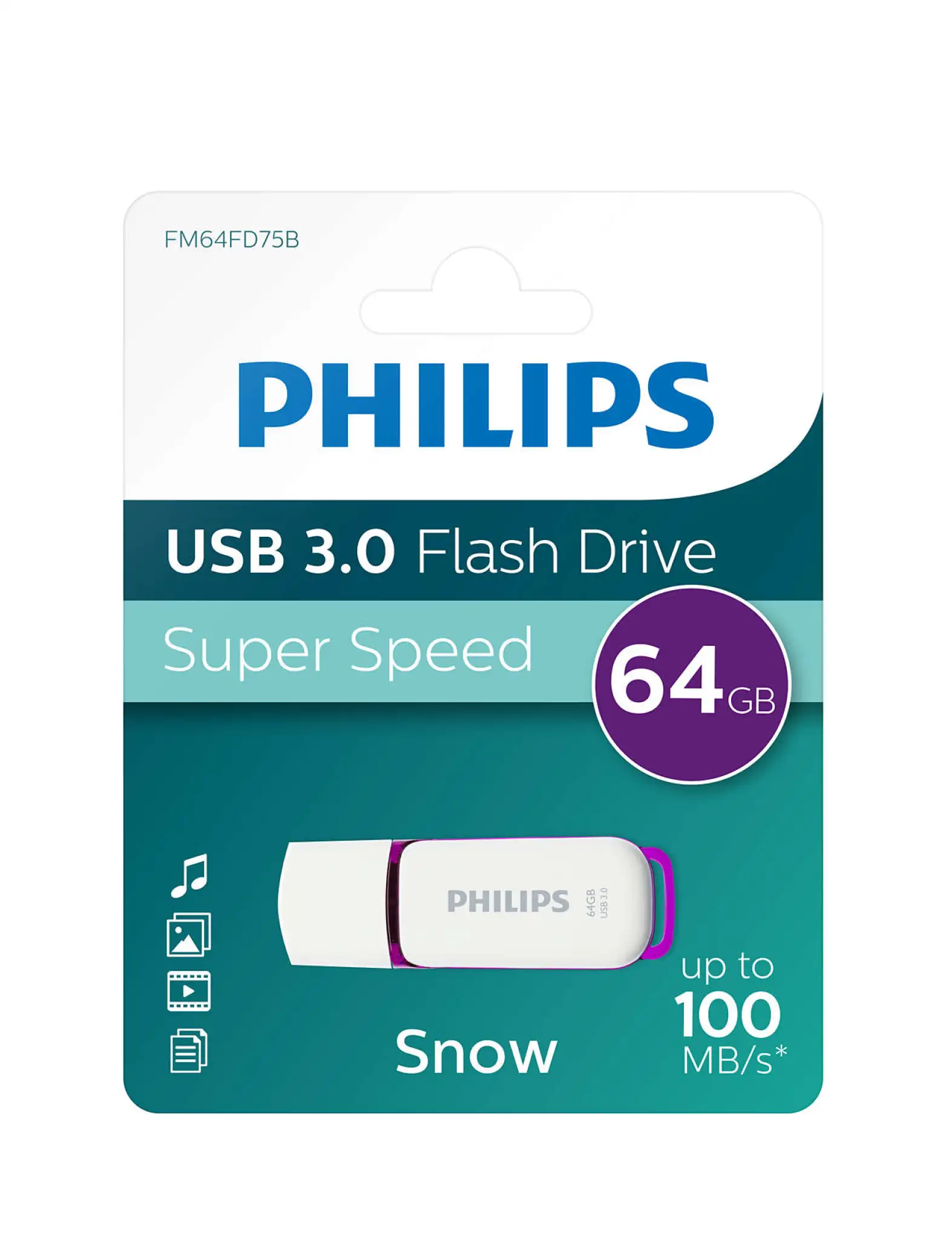 Philips Flash Drive. 64GB. Snow edition 3.0