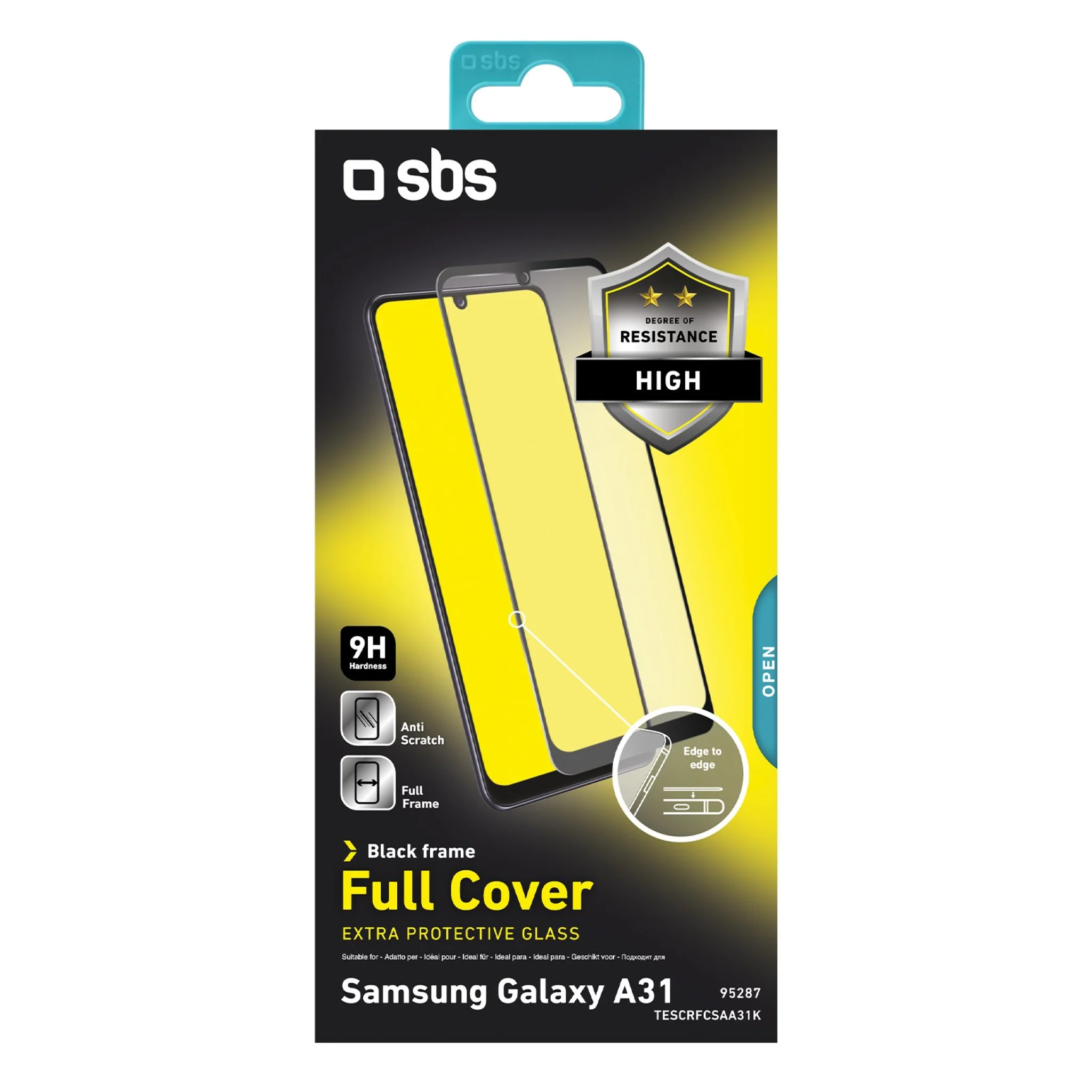 SBS Full Cover Glass Screen Protector for Samsung Galaxy A31 / A32 4G / A33®. Black edges