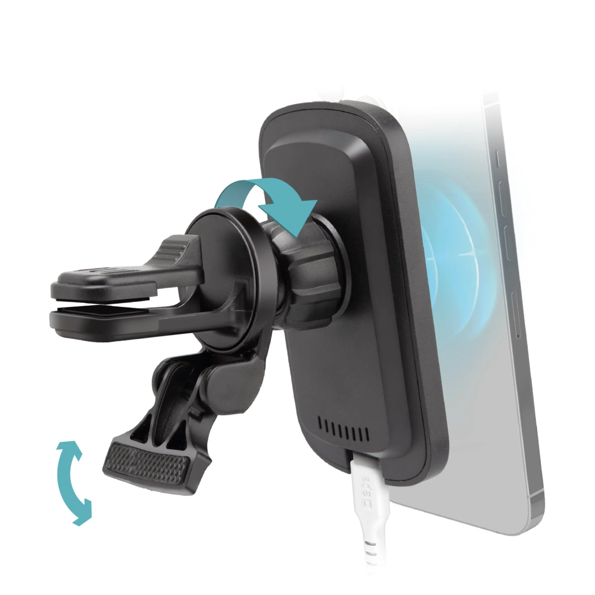 SBS Magnetic Phone Holder and Wireless MagSafe™ Charger for Cars. Black