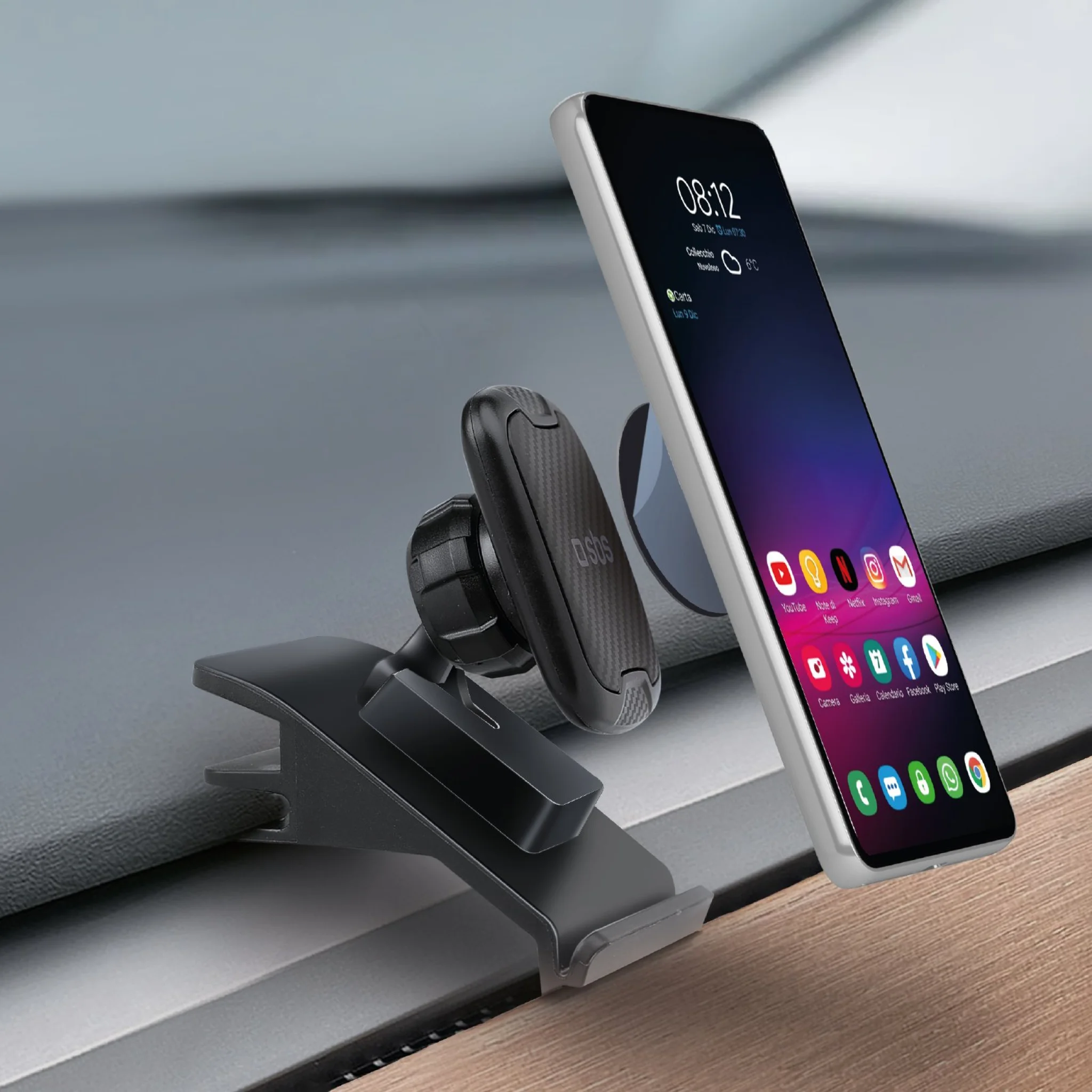 SBS bilholder for Tesla 3, S, X, Y. Svart