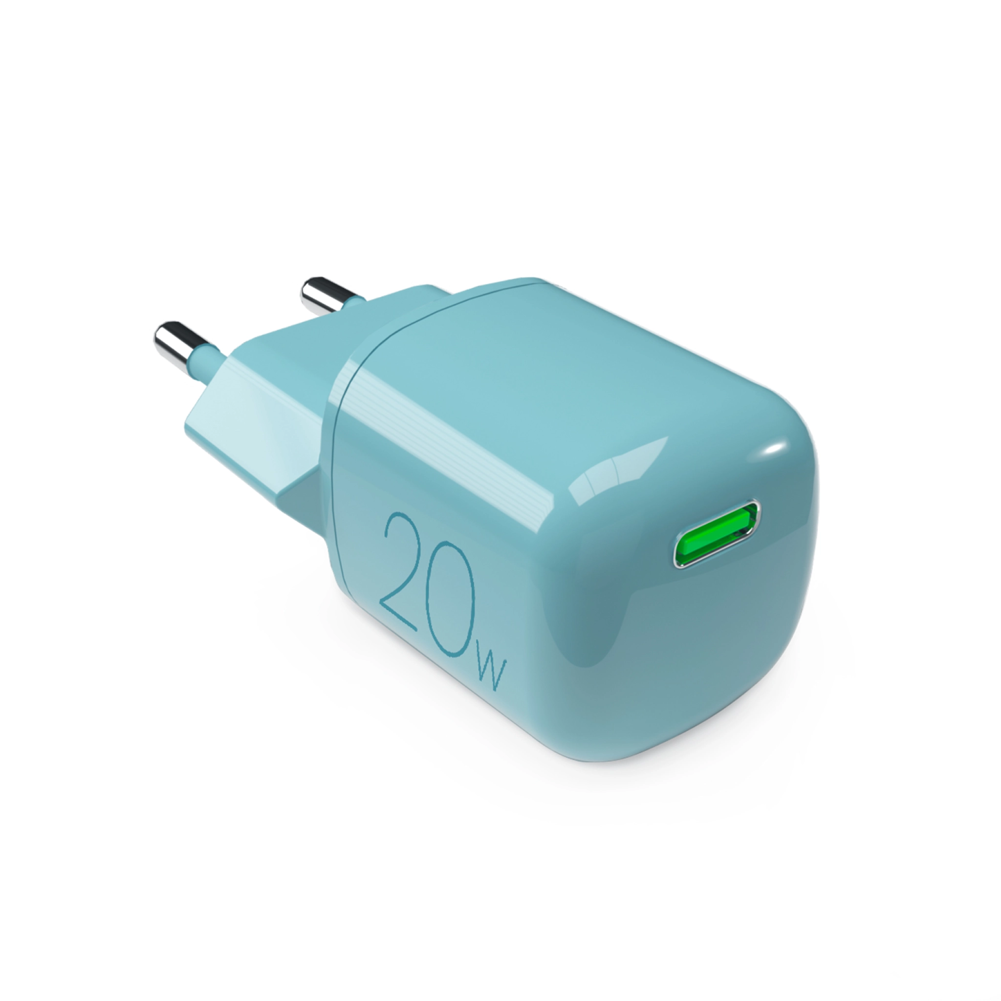 PURO MiniPro 20 W USB-C-vegglader - GAN-teknologi. Grønn