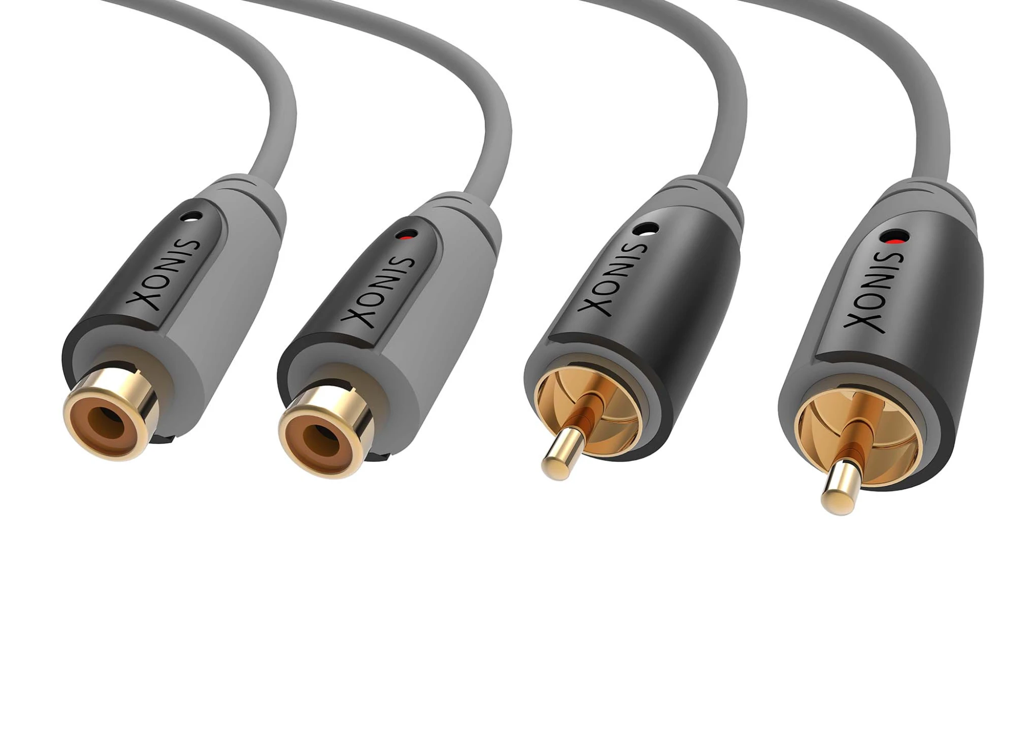 Sinox Phono extension cable. 5m. Grey/black